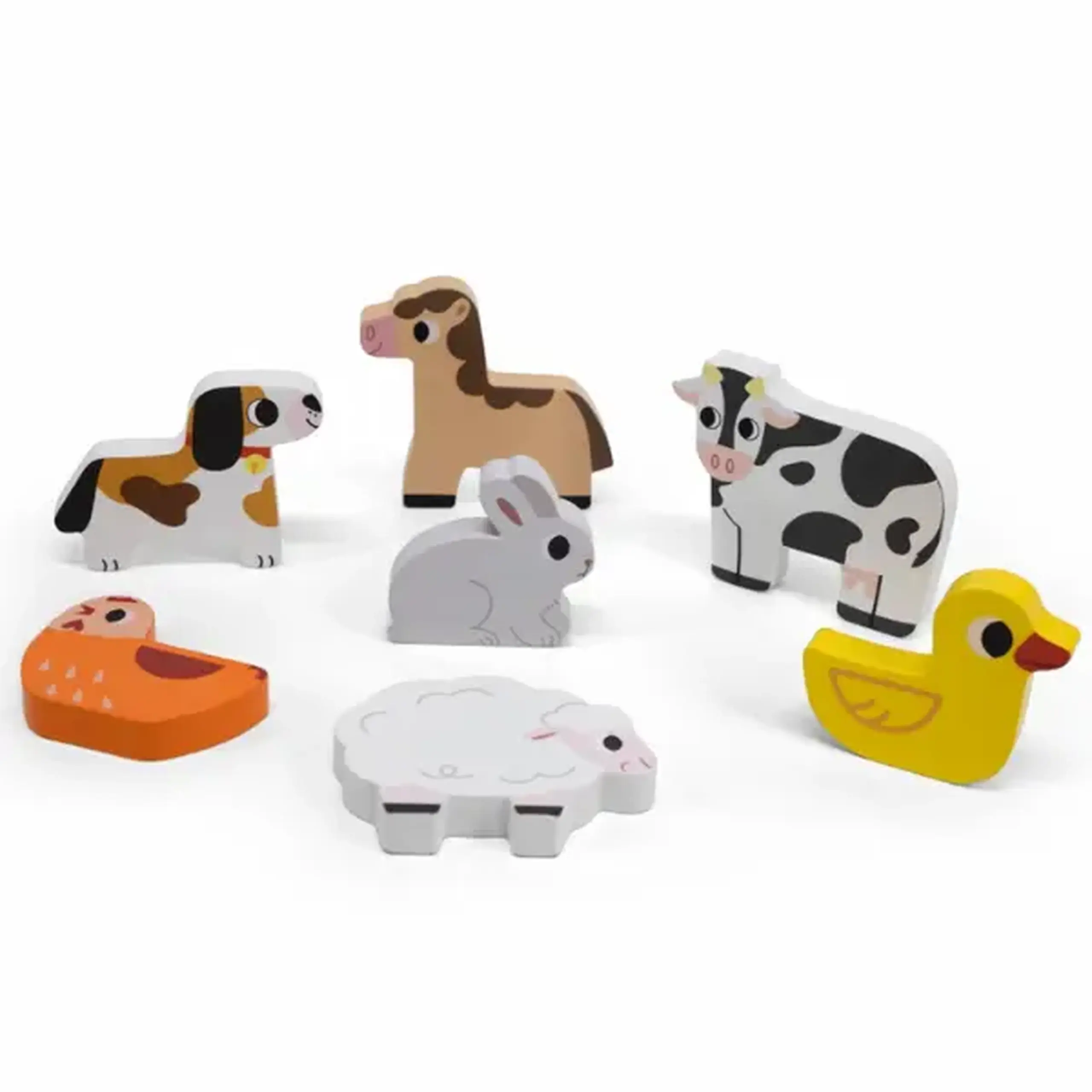 Puzzle tactil - inserție "Ferma", 7 elem.