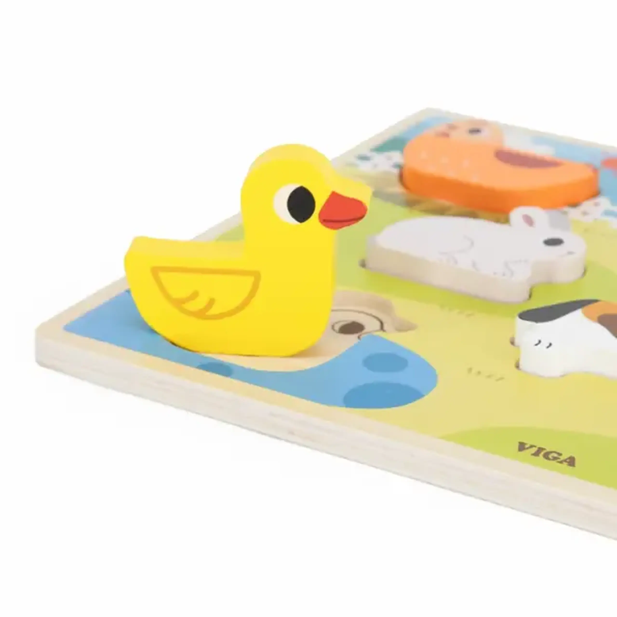 Puzzle tactil - inserție "Ferma", 7 elem.