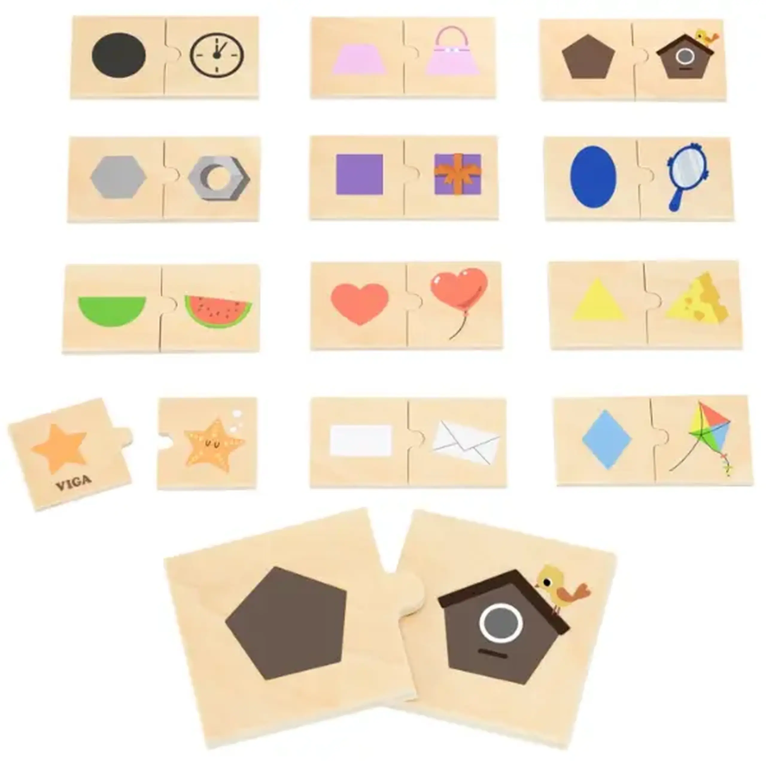 Joc logic de puzzle „Forme și obiecte” 24 elem.