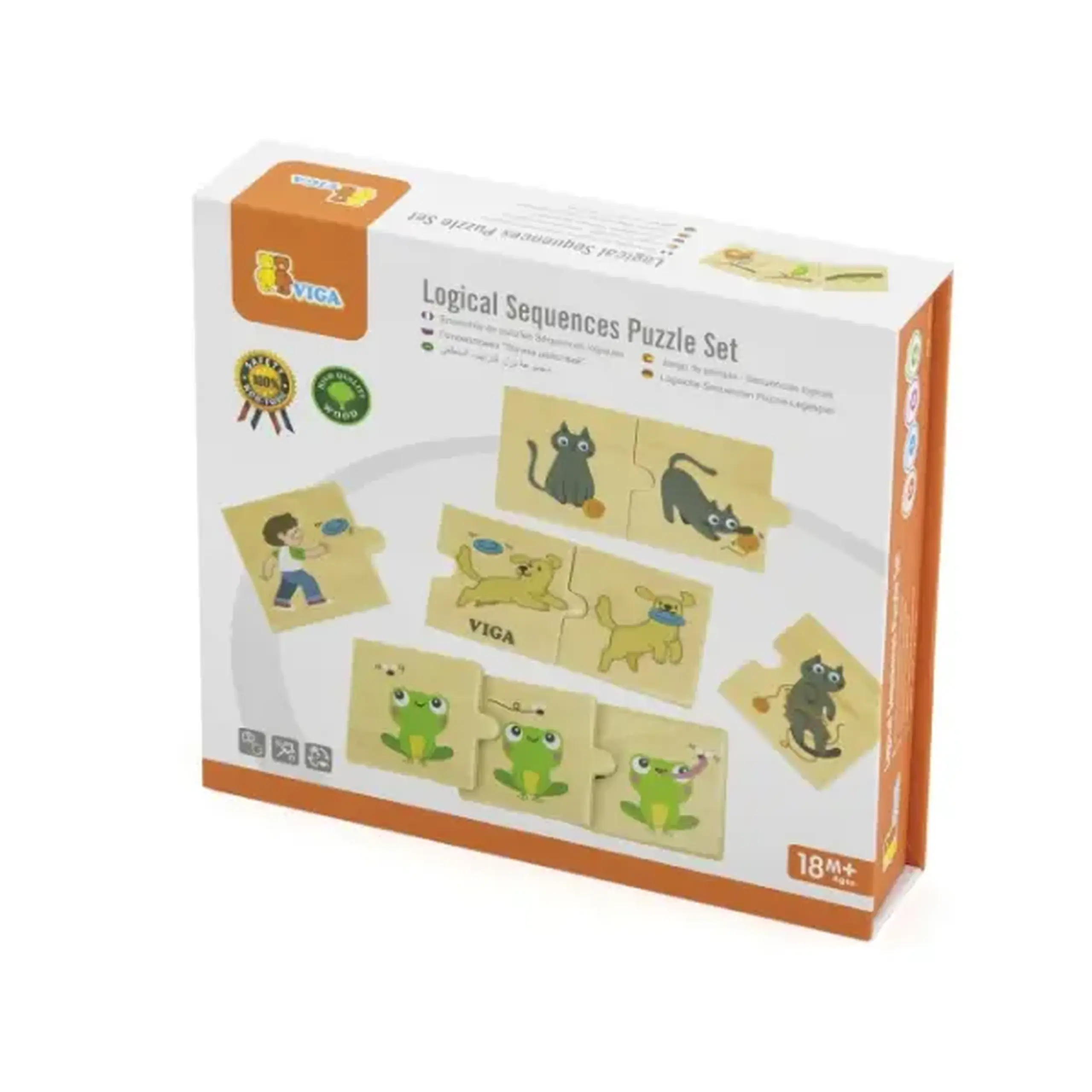Joc logic de puzzle „Acțiunile animalelor” 24 elem.