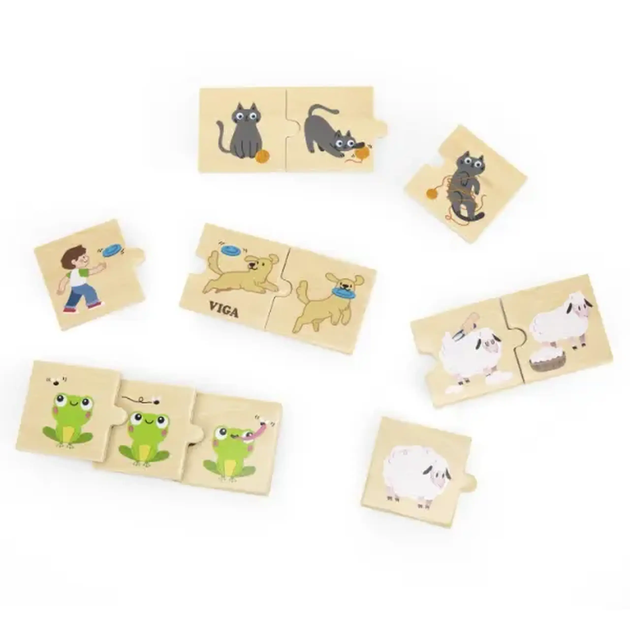 Joc logic de puzzle „Acțiunile animalelor” 24 elem.