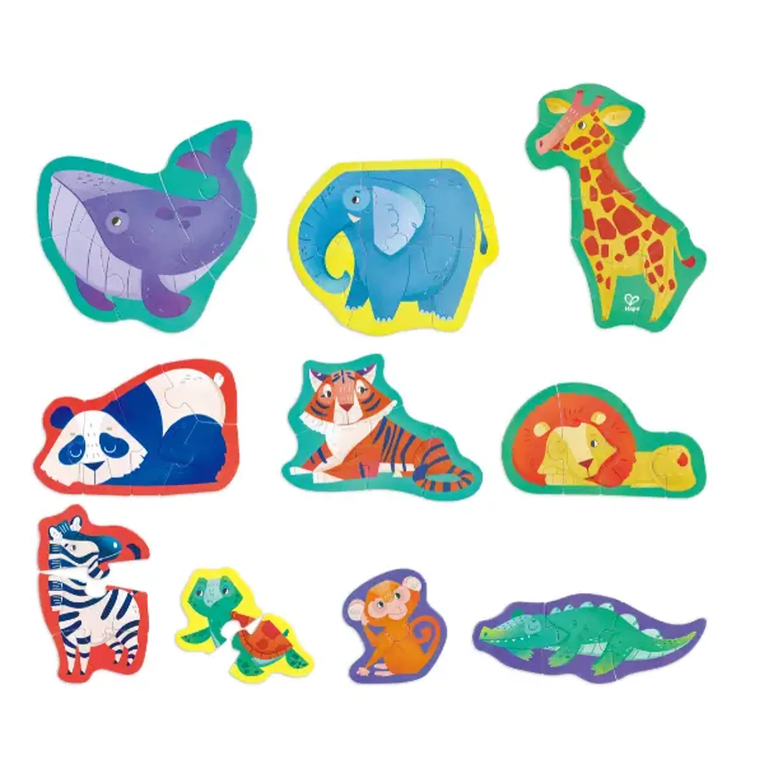 Set puzzle 10 în 1 "Prietenii Junglei"