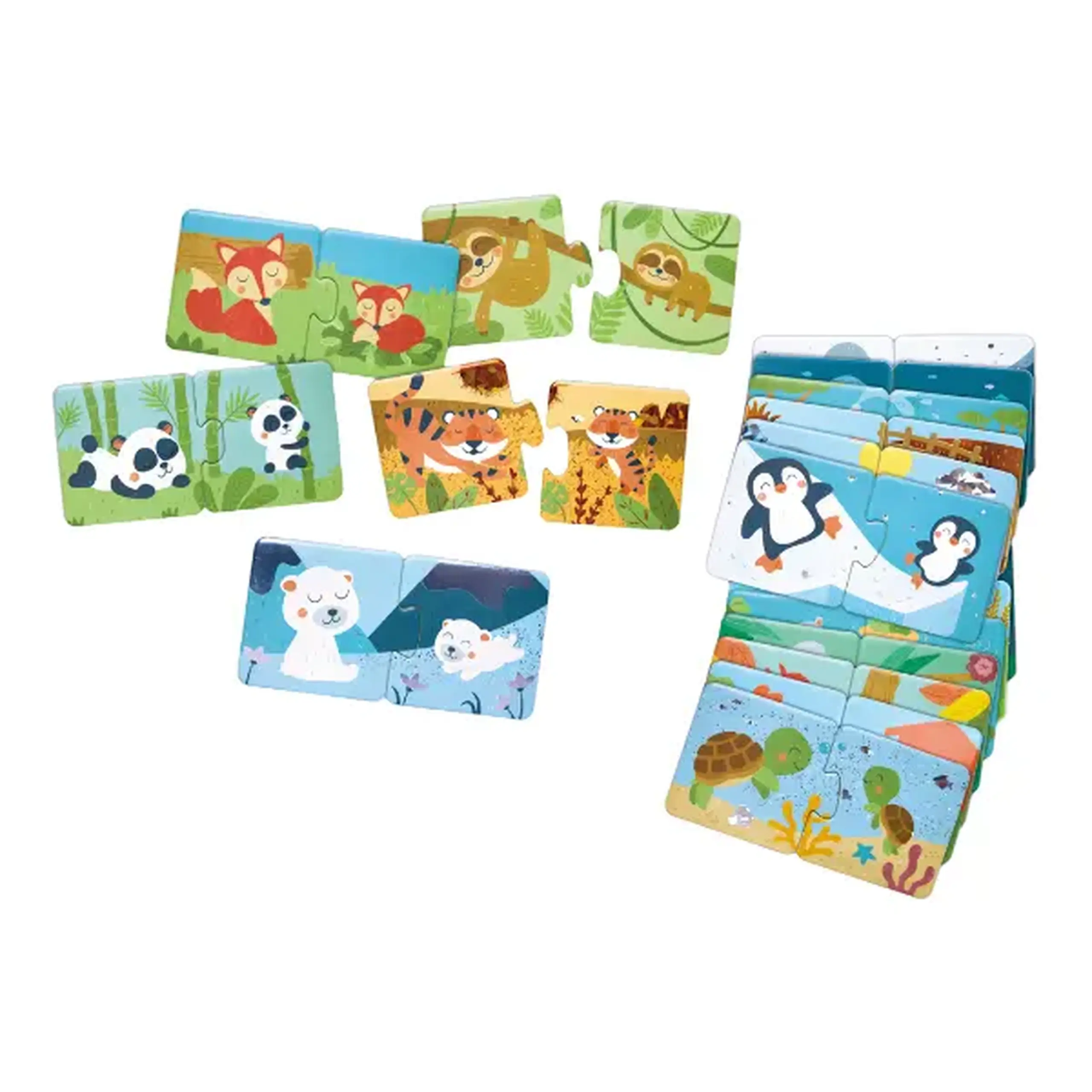 Puzzle joc "Potrivește perechea – Animale și pui"