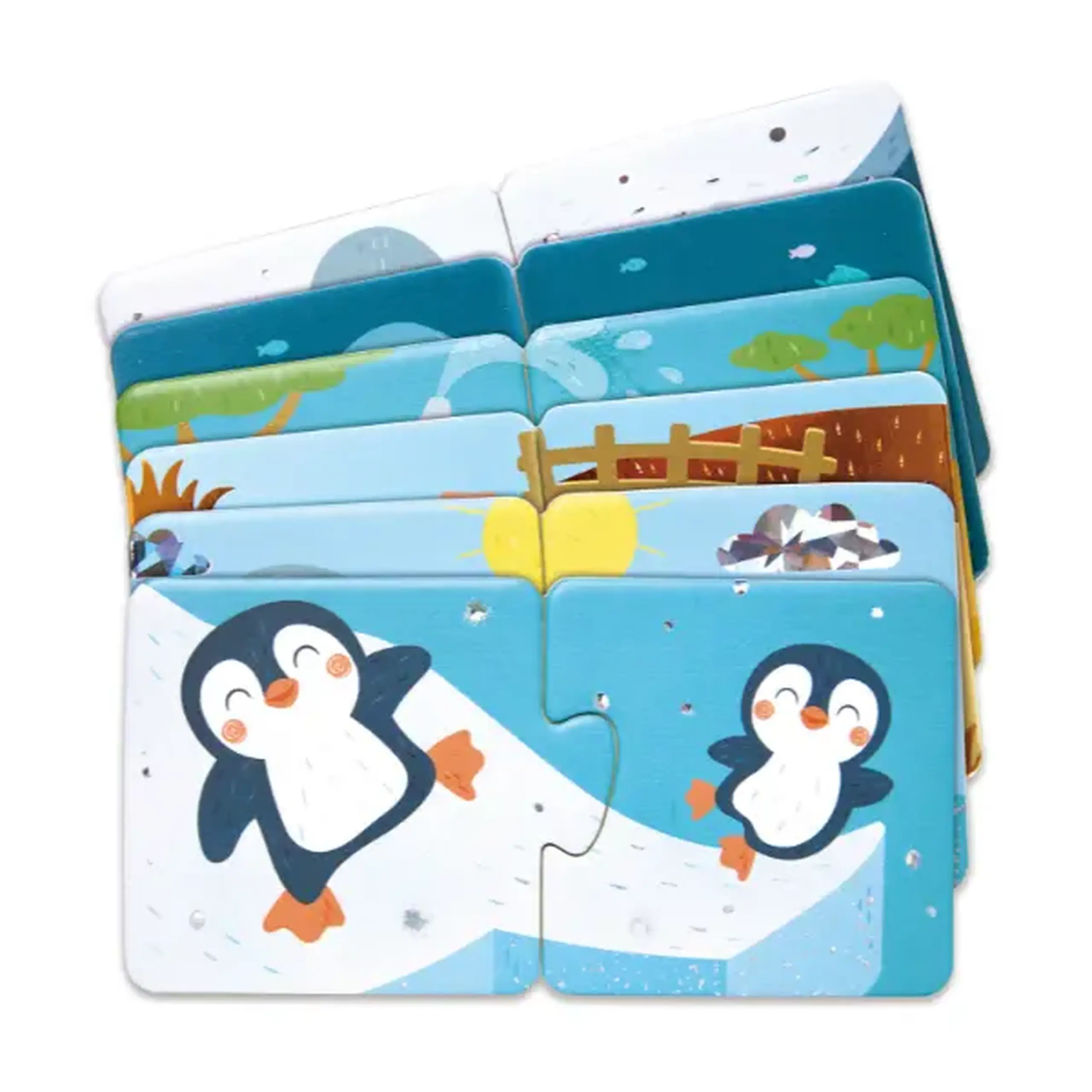 Puzzle joc "Potrivește perechea – Animale și pui"