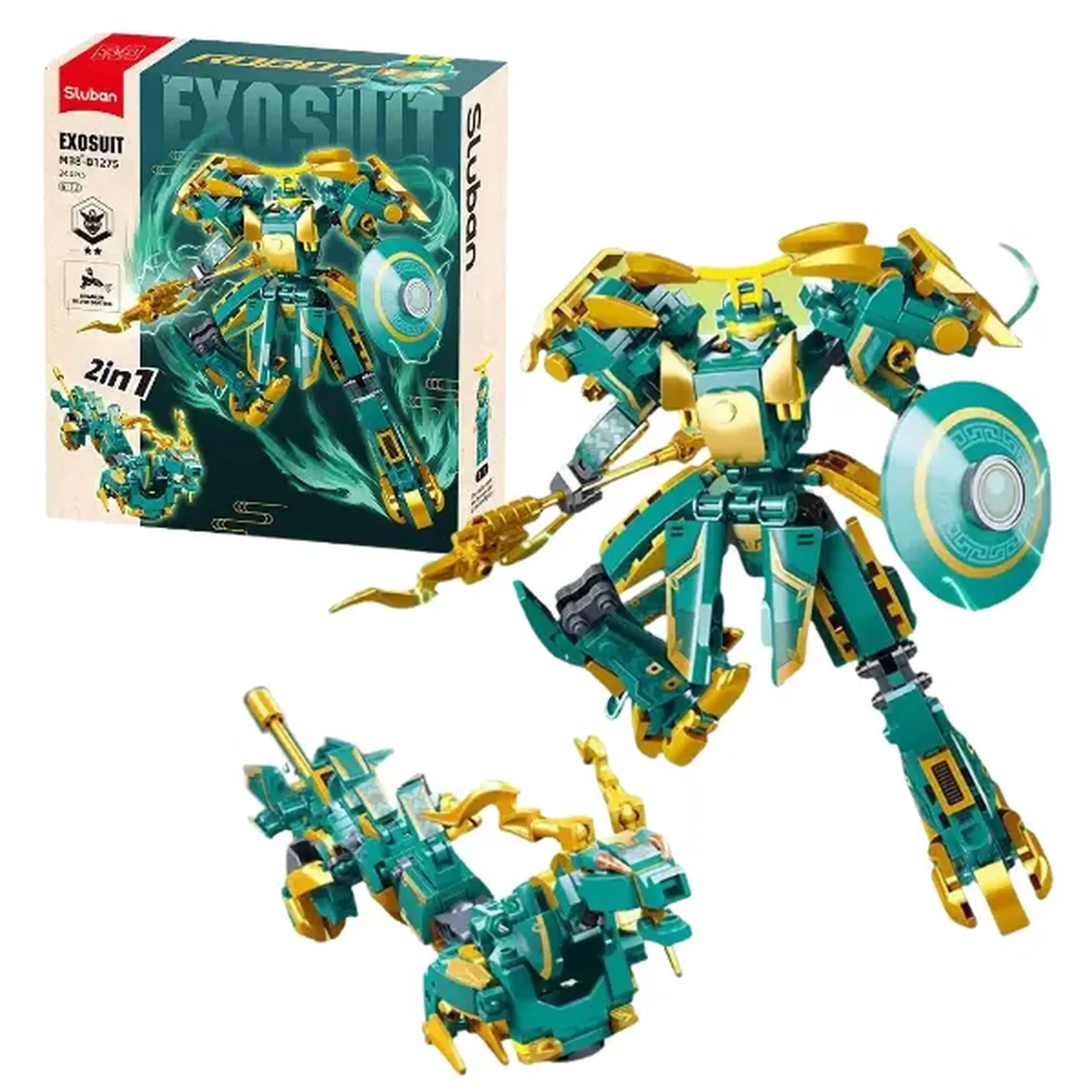 Set de construcție "Robot - Dragon 2 în 1", 244 elem.