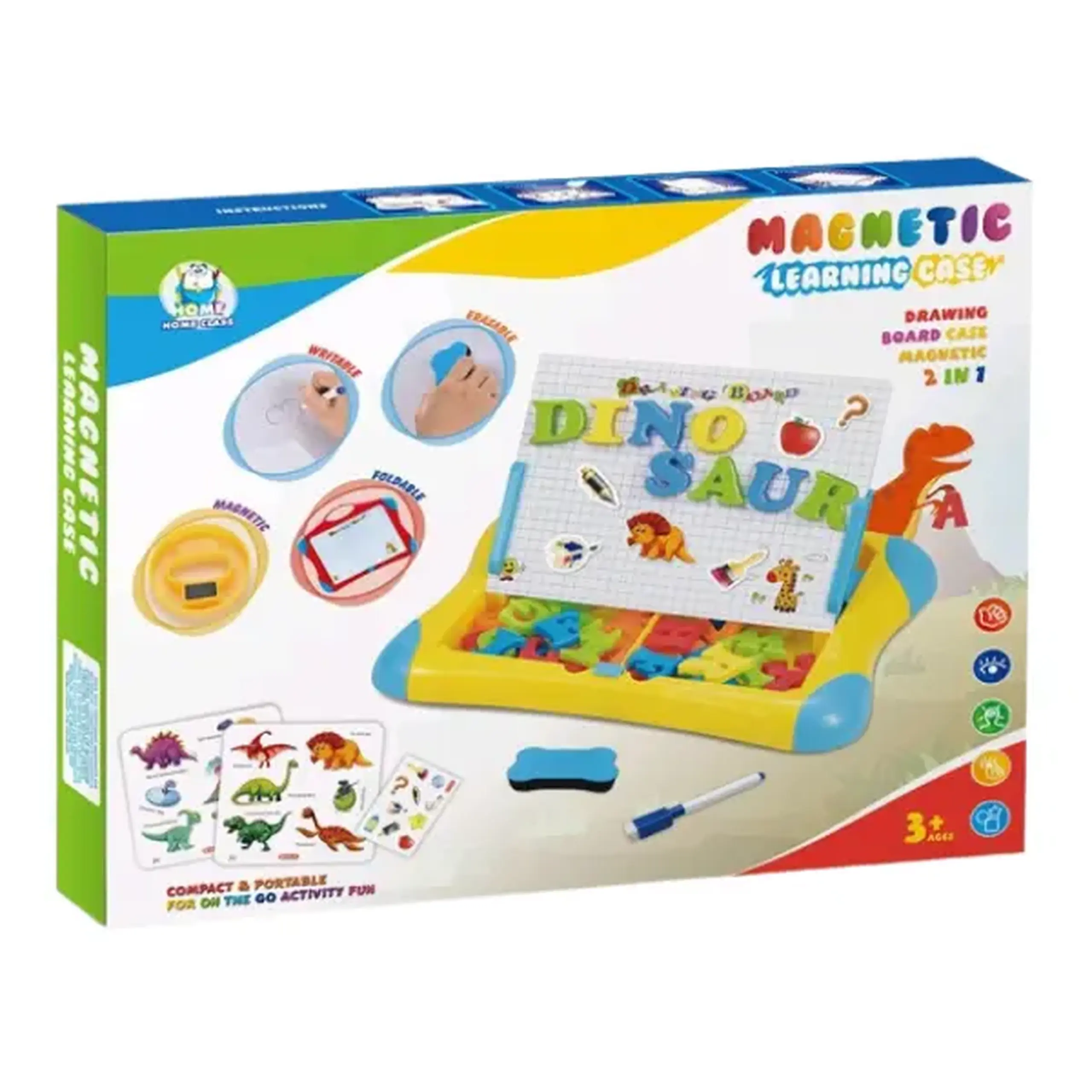 Tabla magnetica cu litere și carduri "Dinozauri"
