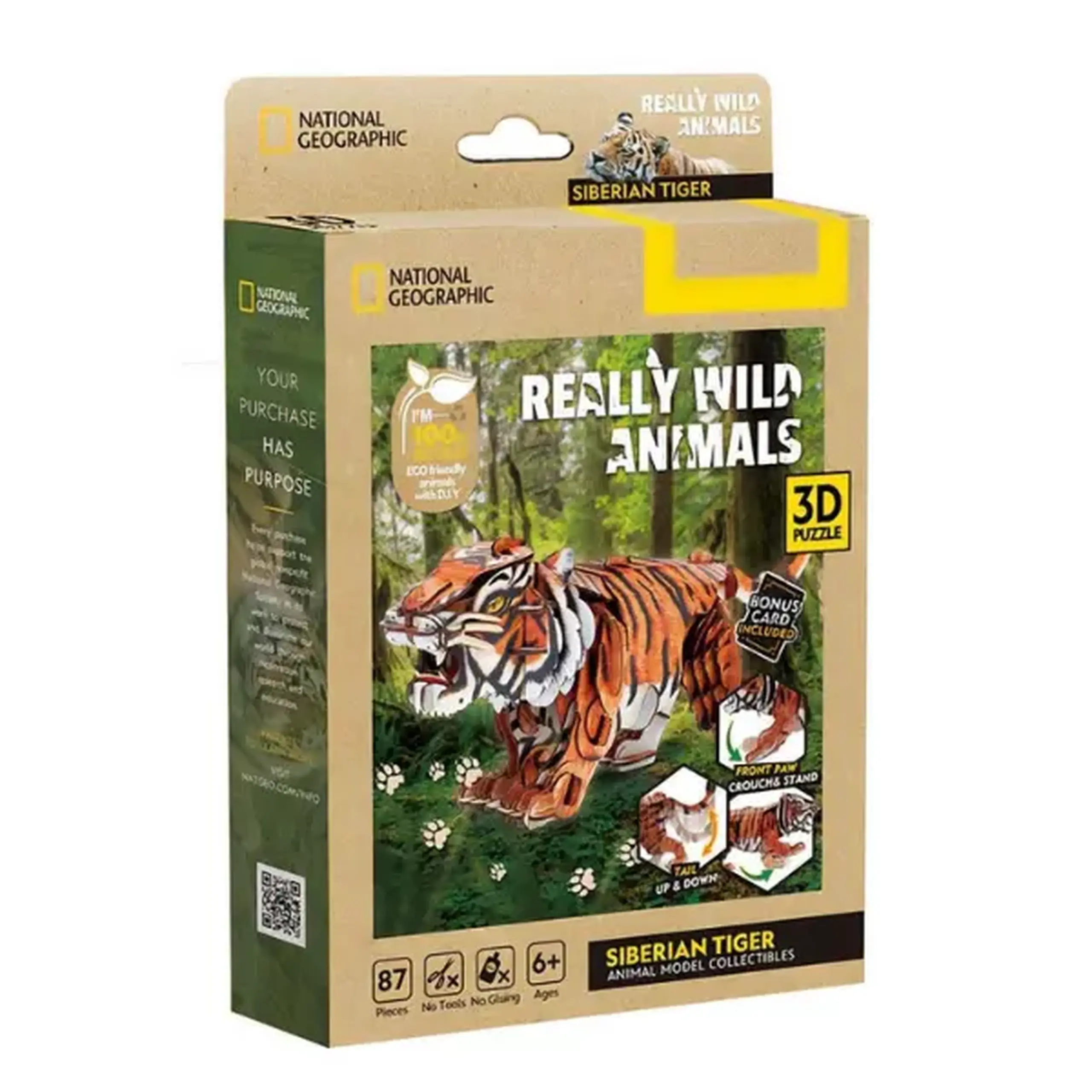 3D puzzle "Tigrul Siberian", 87 elemente