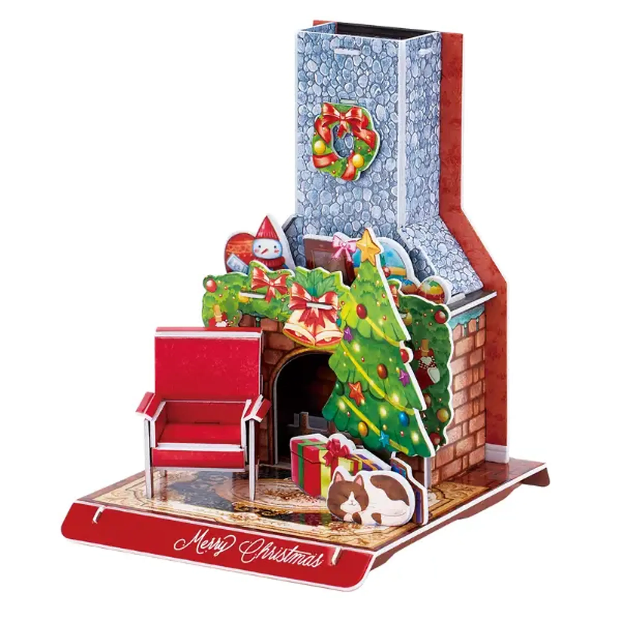 3D puzzle "Șemineu de Crăciun", 24 elem.