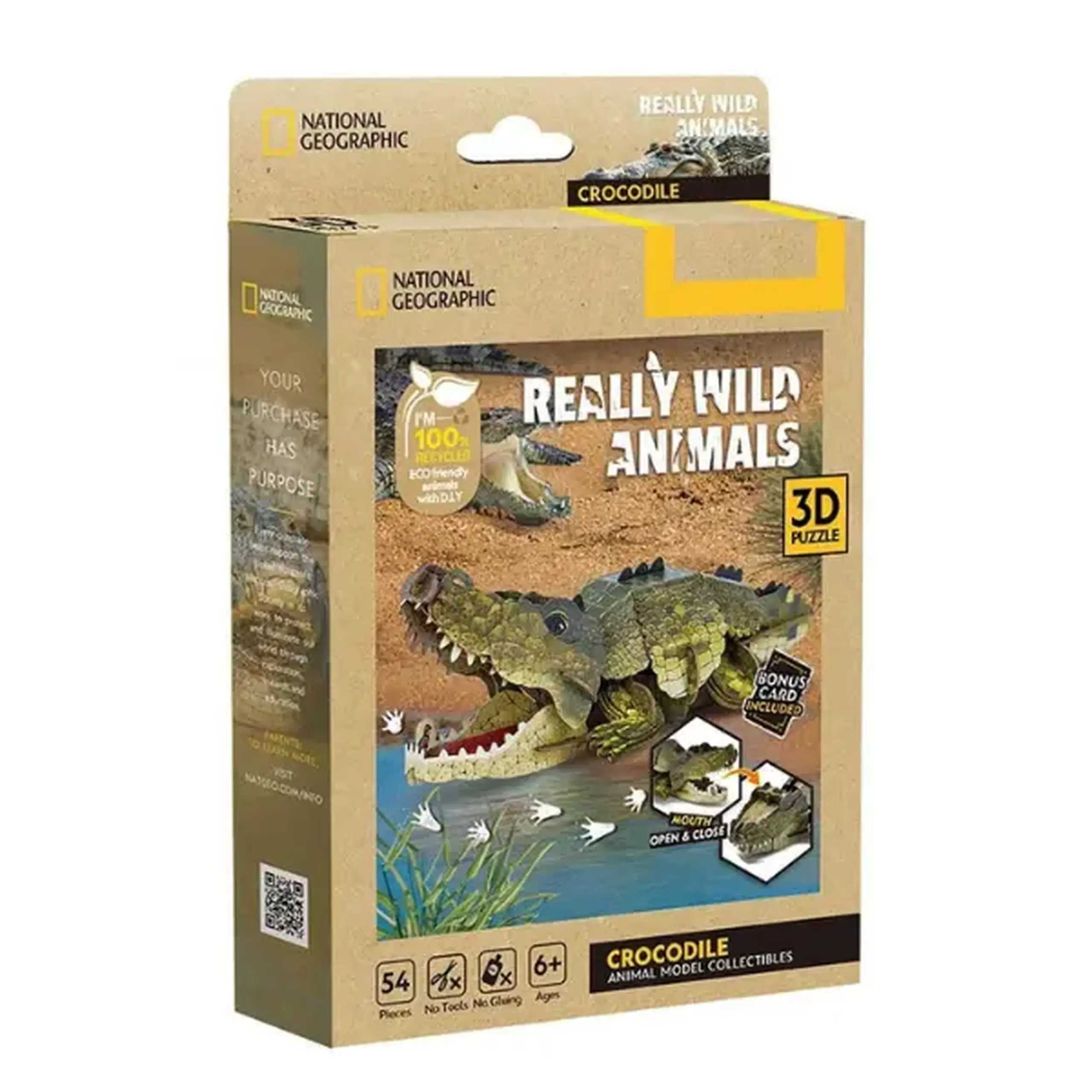 3D puzzle "Crocodil", 54 elemente