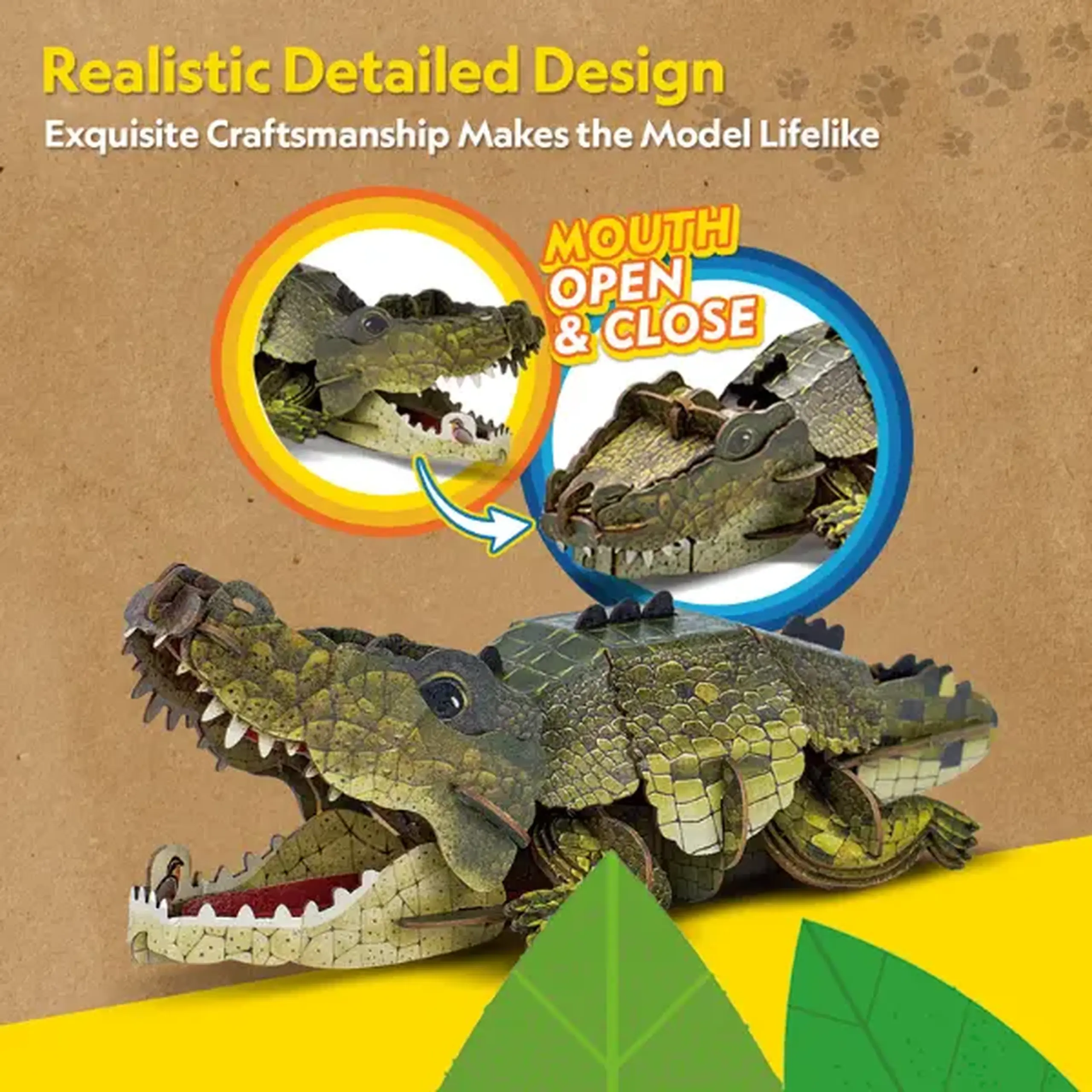 3D puzzle "Crocodil", 54 elemente