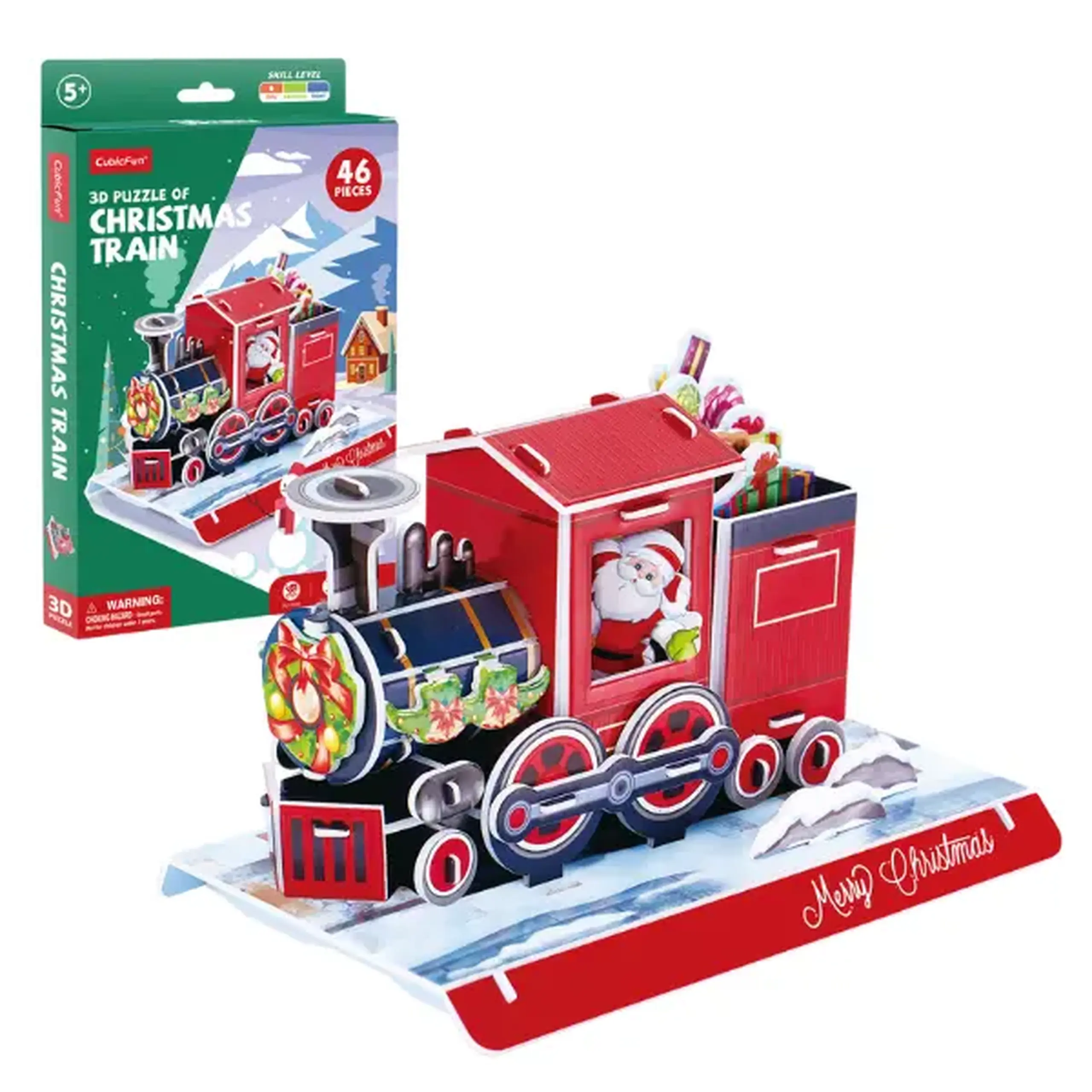 3D puzzle "Trenul de Crăciun", 46 elem.
