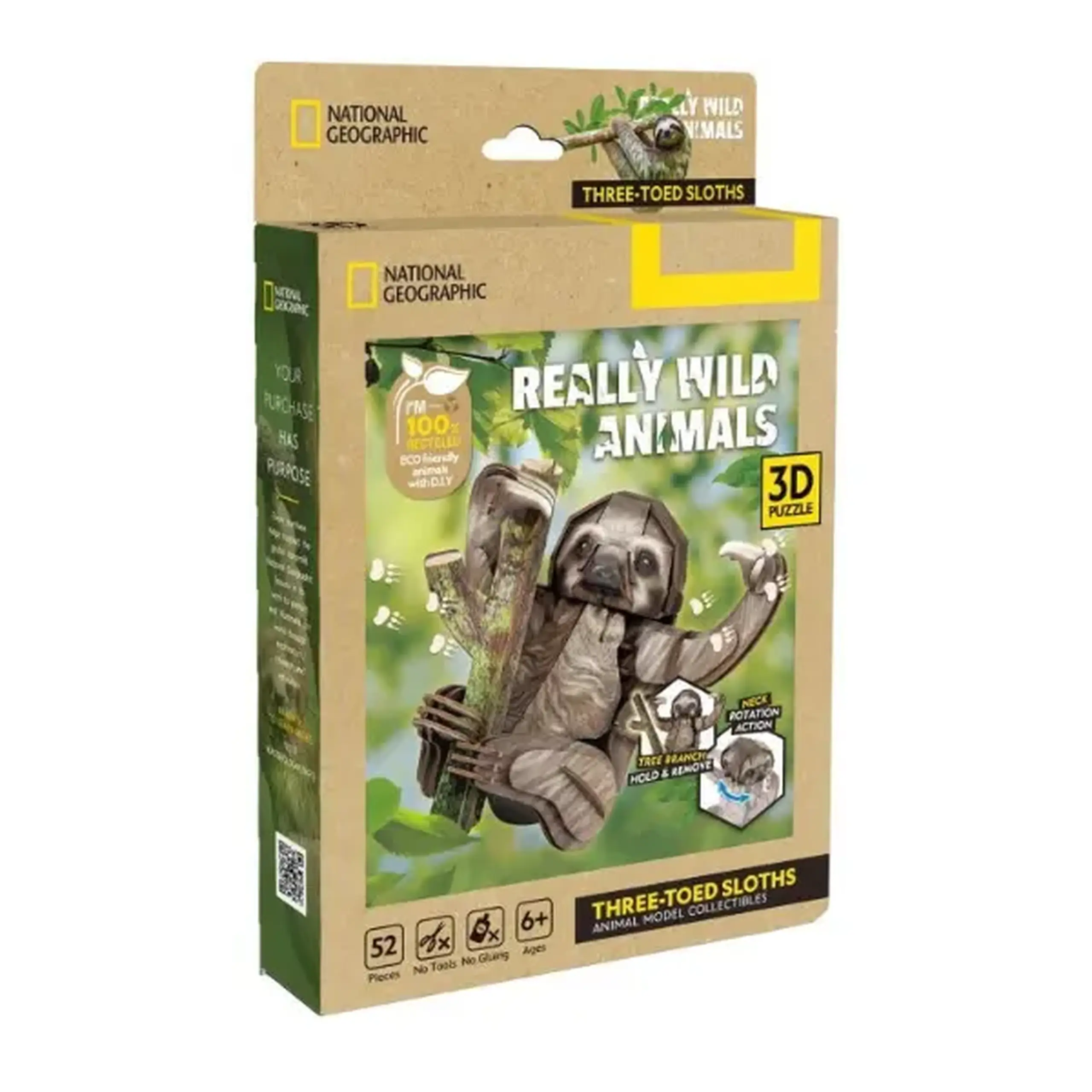 3D puzzle "Leneș cu trei degete", 52 elemente