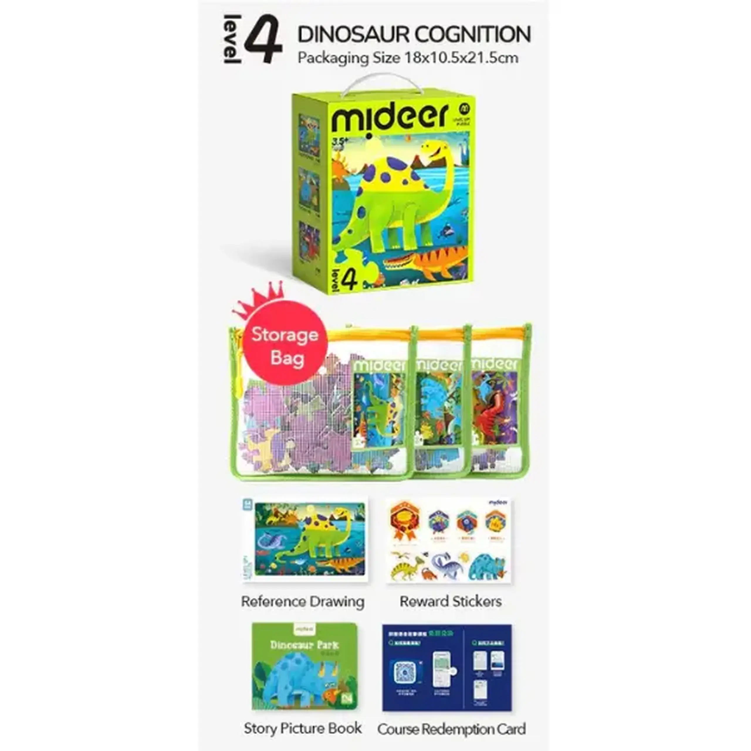Seria de puzzle-uri "Lumea Dinozaurilor", 3 în 1, nivelul 4