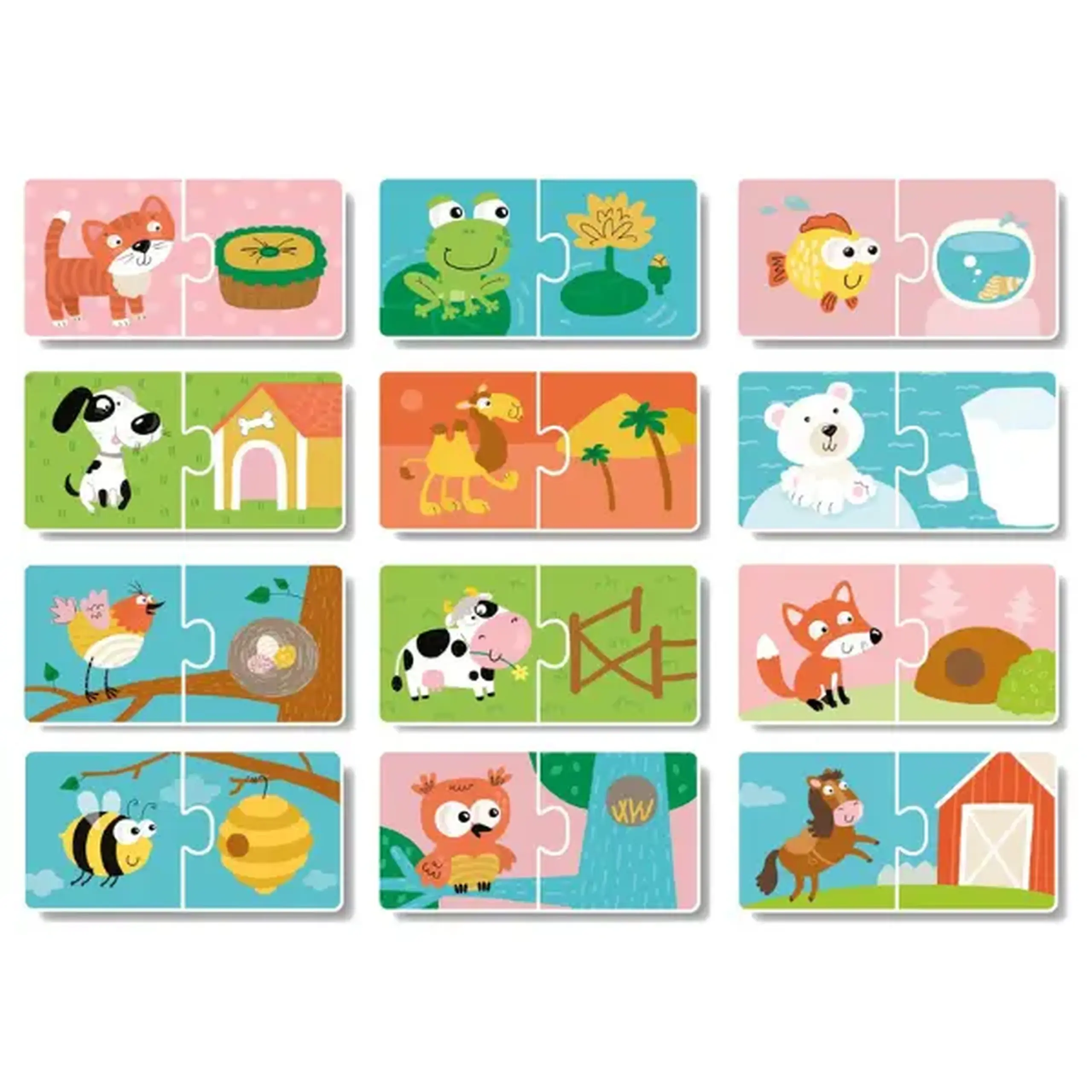 Puzzle "Animalele și căsuțele lor", 24 elem.
