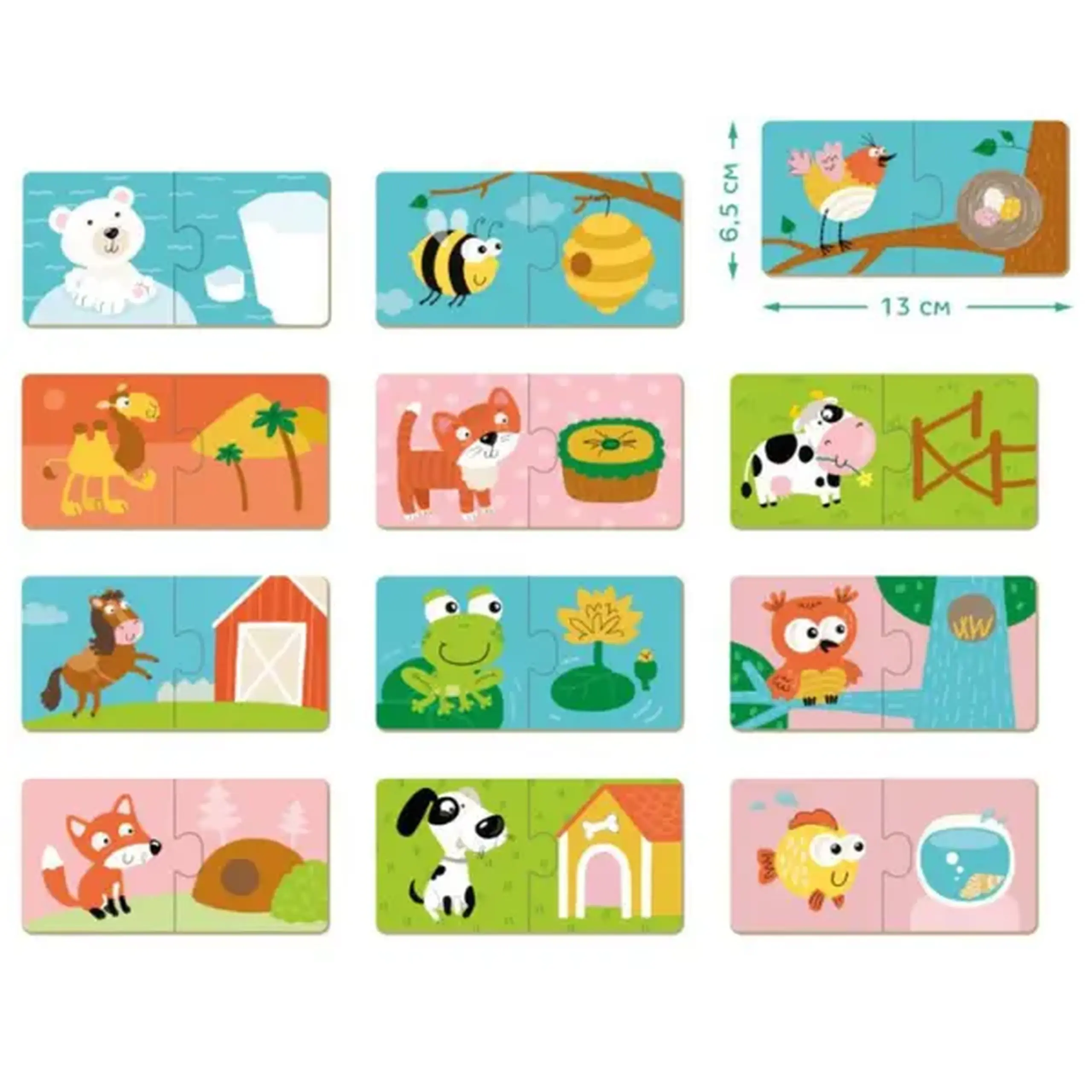 Puzzle "Animalele și căsuțele lor", 24 elem.