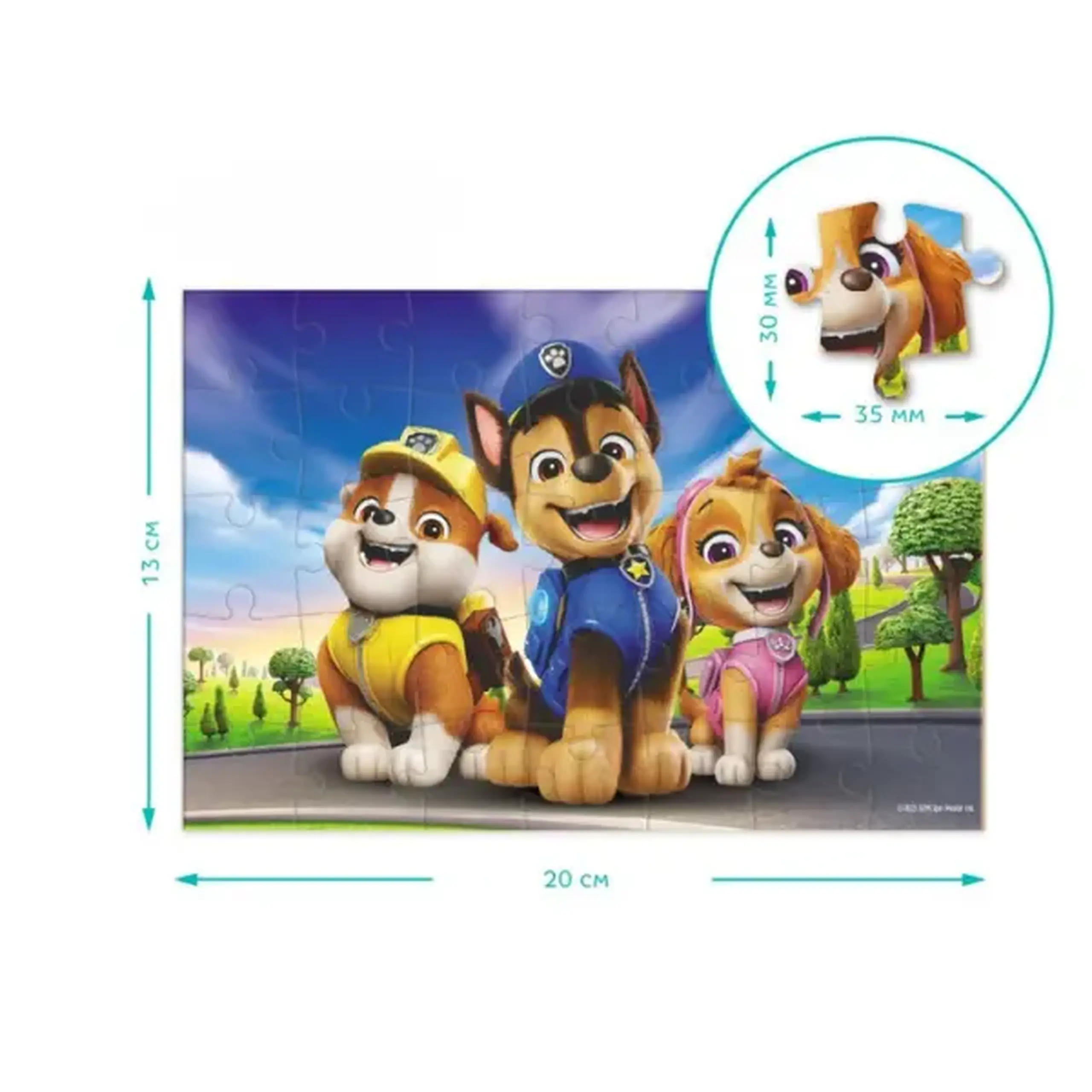 Puzzle-mini "Zâmbim împreună", seria Patrula cățelușilor, 35 elem.