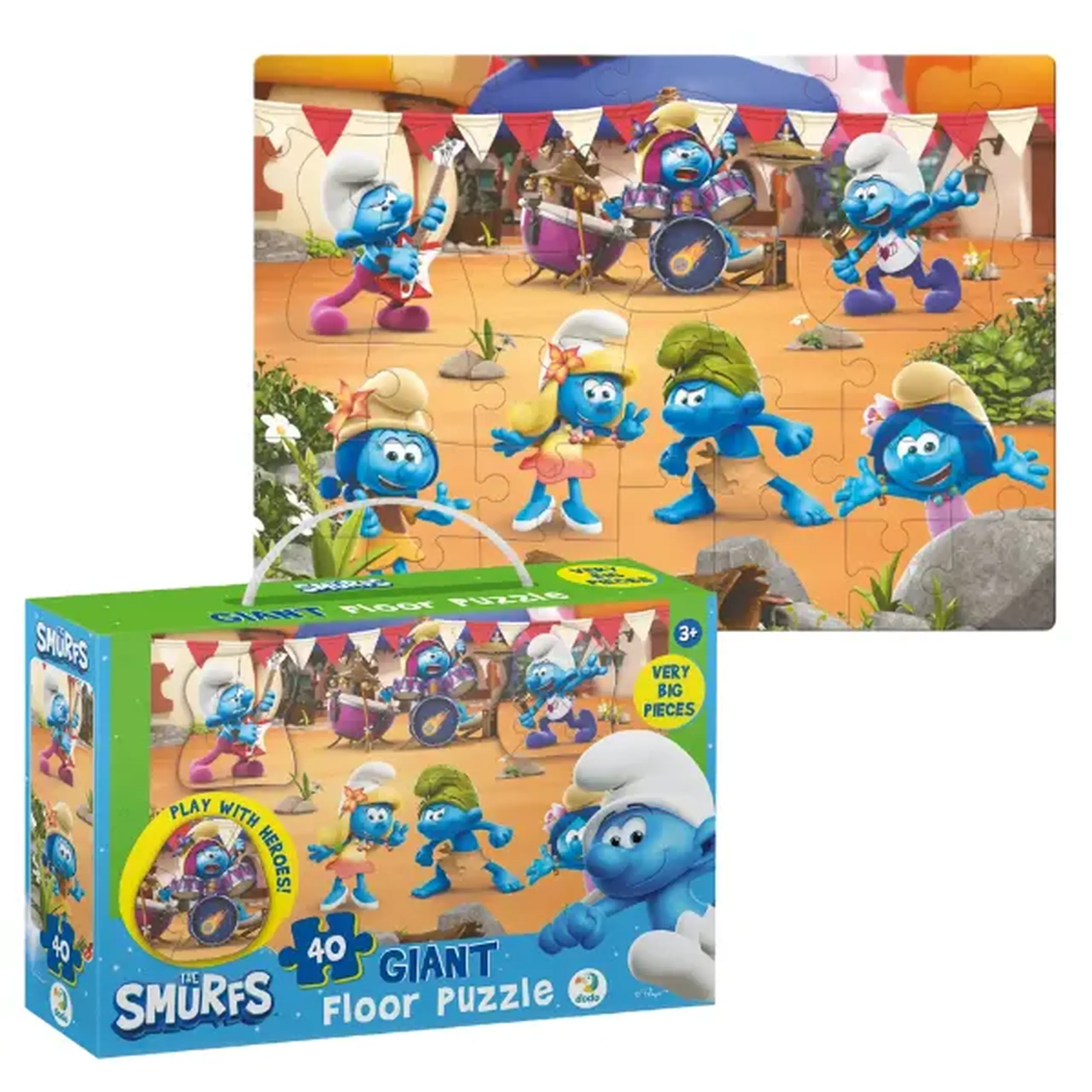 Puzzle mare de podea, The Smurfs - "Muzica cântă", 40 elem.