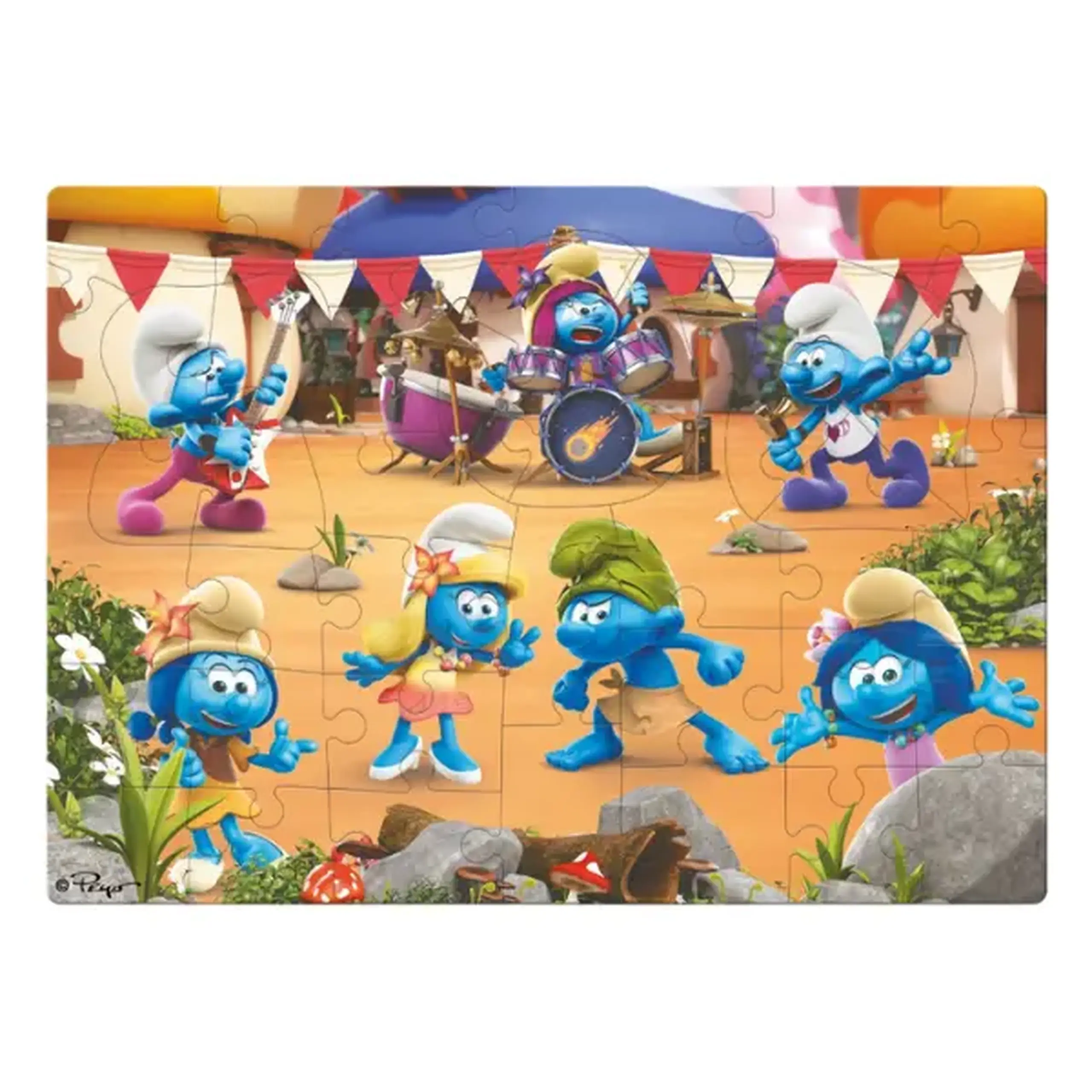 Puzzle mare de podea, The Smurfs - "Muzica cântă", 40 elem.