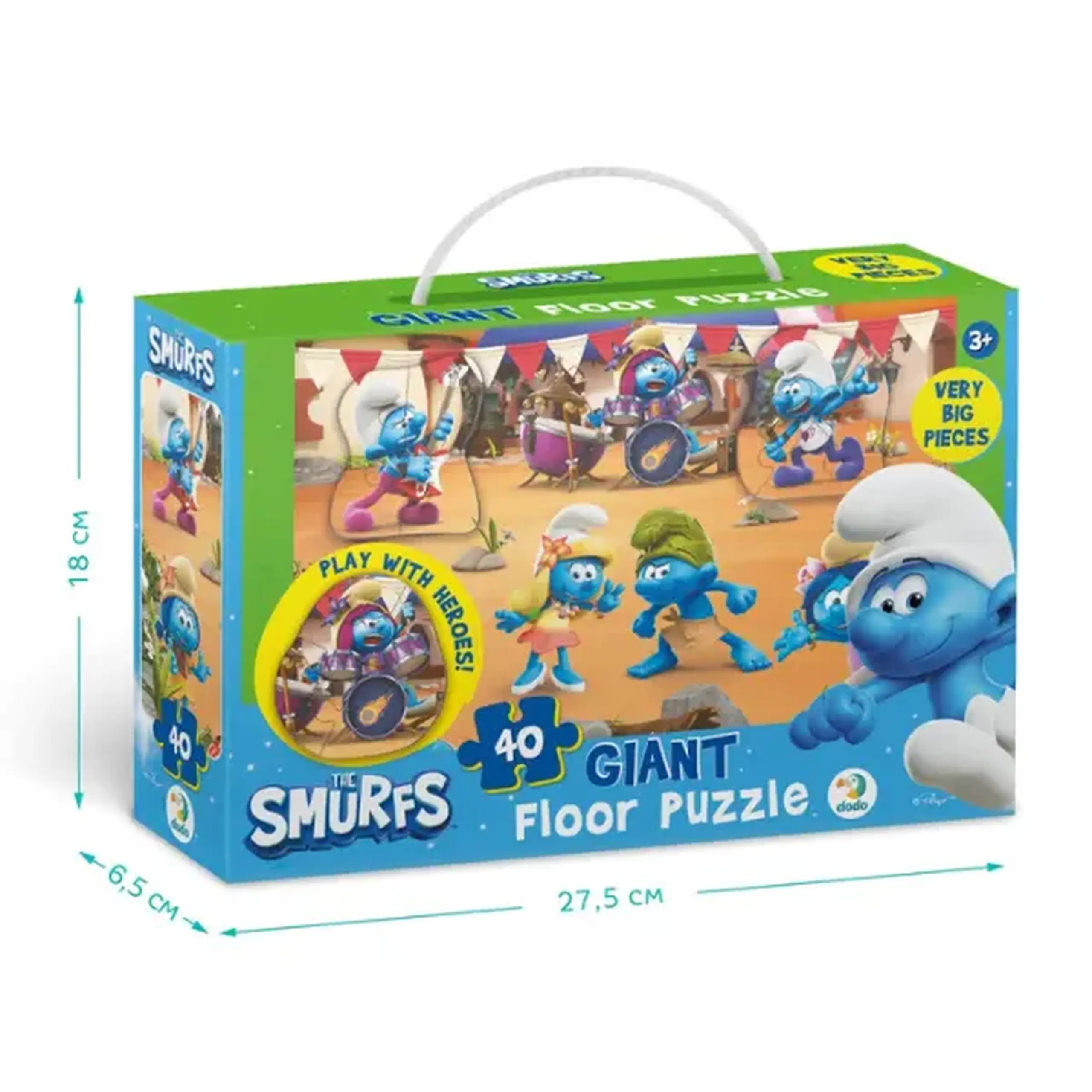 Puzzle mare de podea, The Smurfs - "Muzica cântă", 40 elem.
