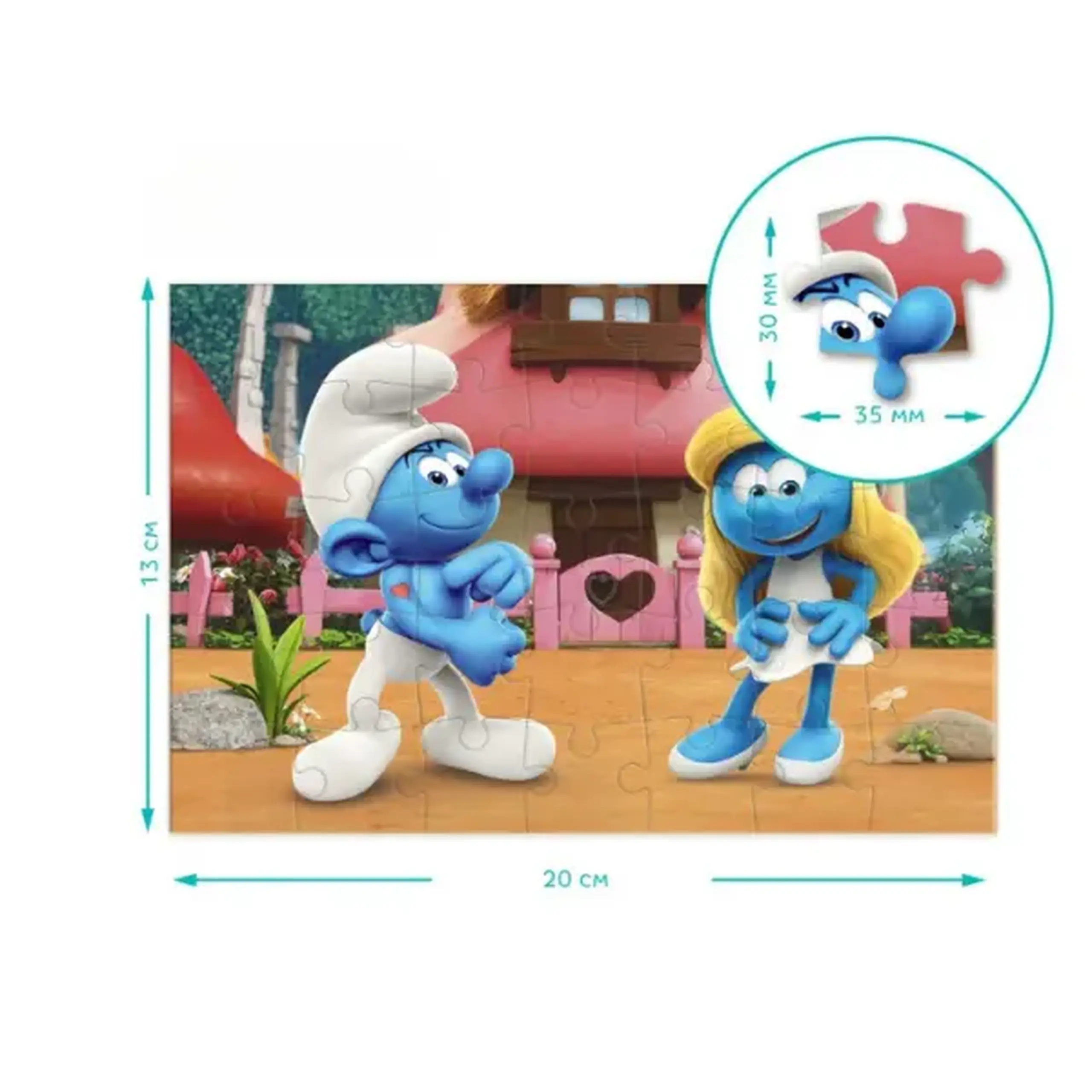 Puzzle-mini "Romantic", seria Smurfii, 35 elem.