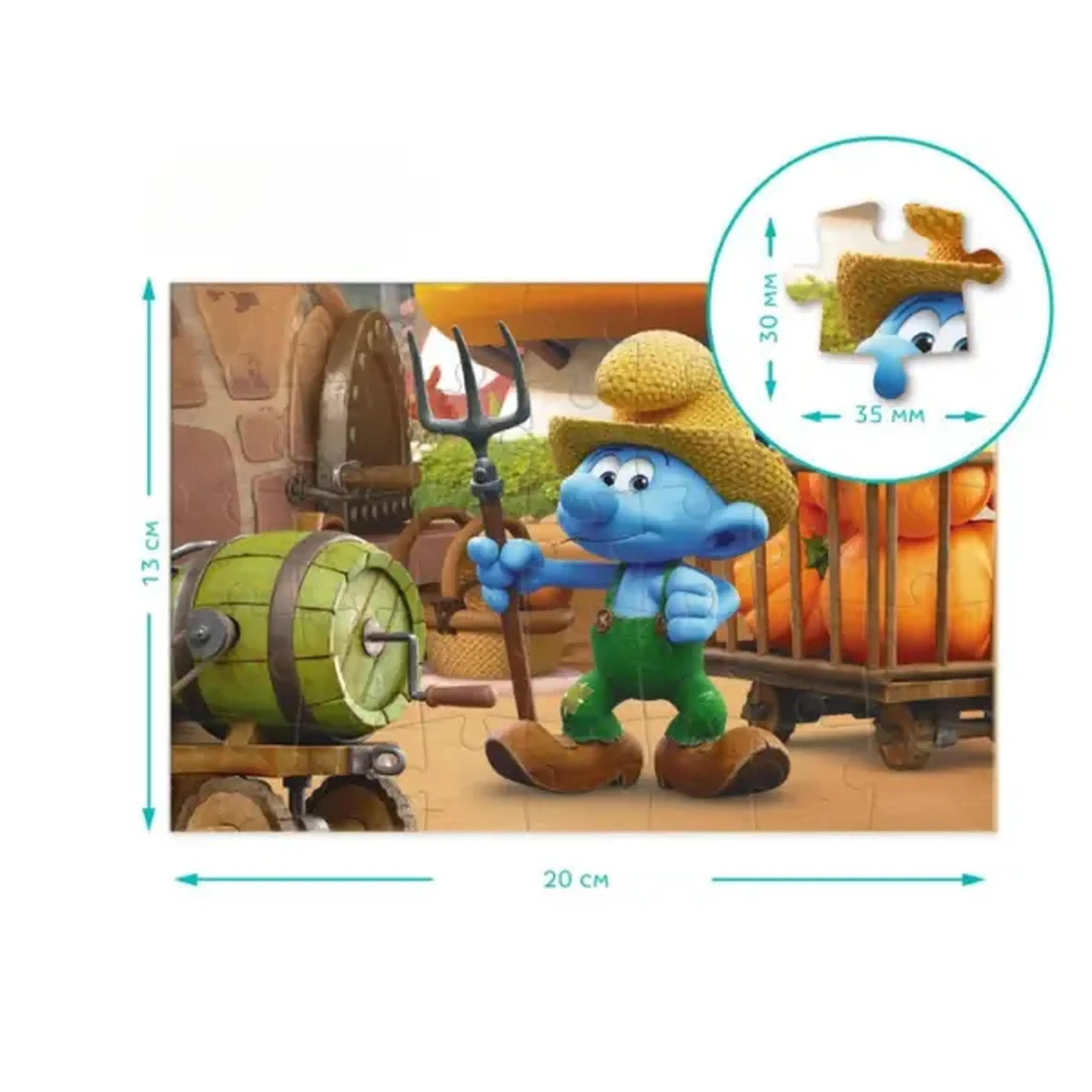 Puzzle-mini "Fermierul cu dovleci", seria Smurfii, 35 elem.
