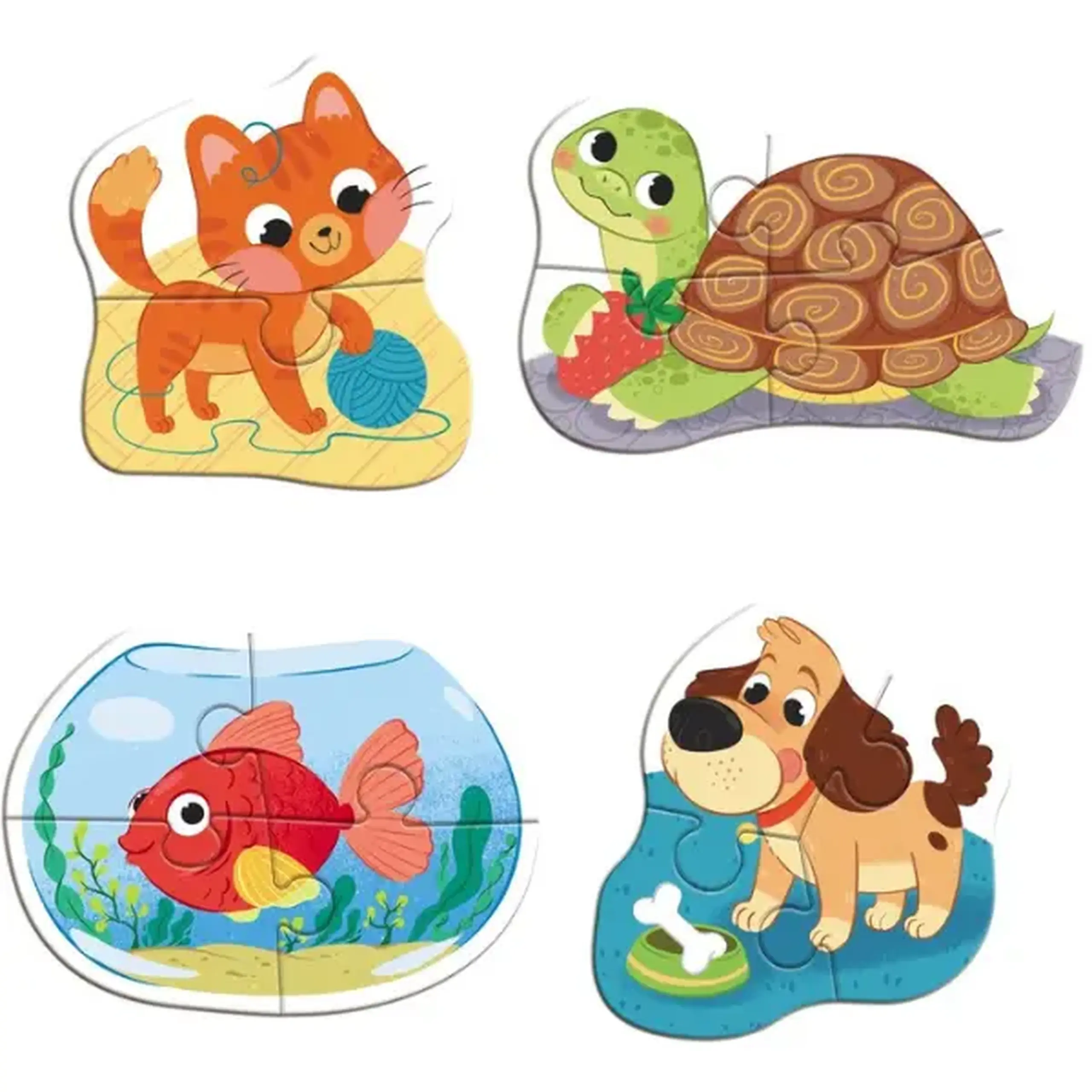 Puzzle 4 în 1 "Animale de casă", 13 elem.