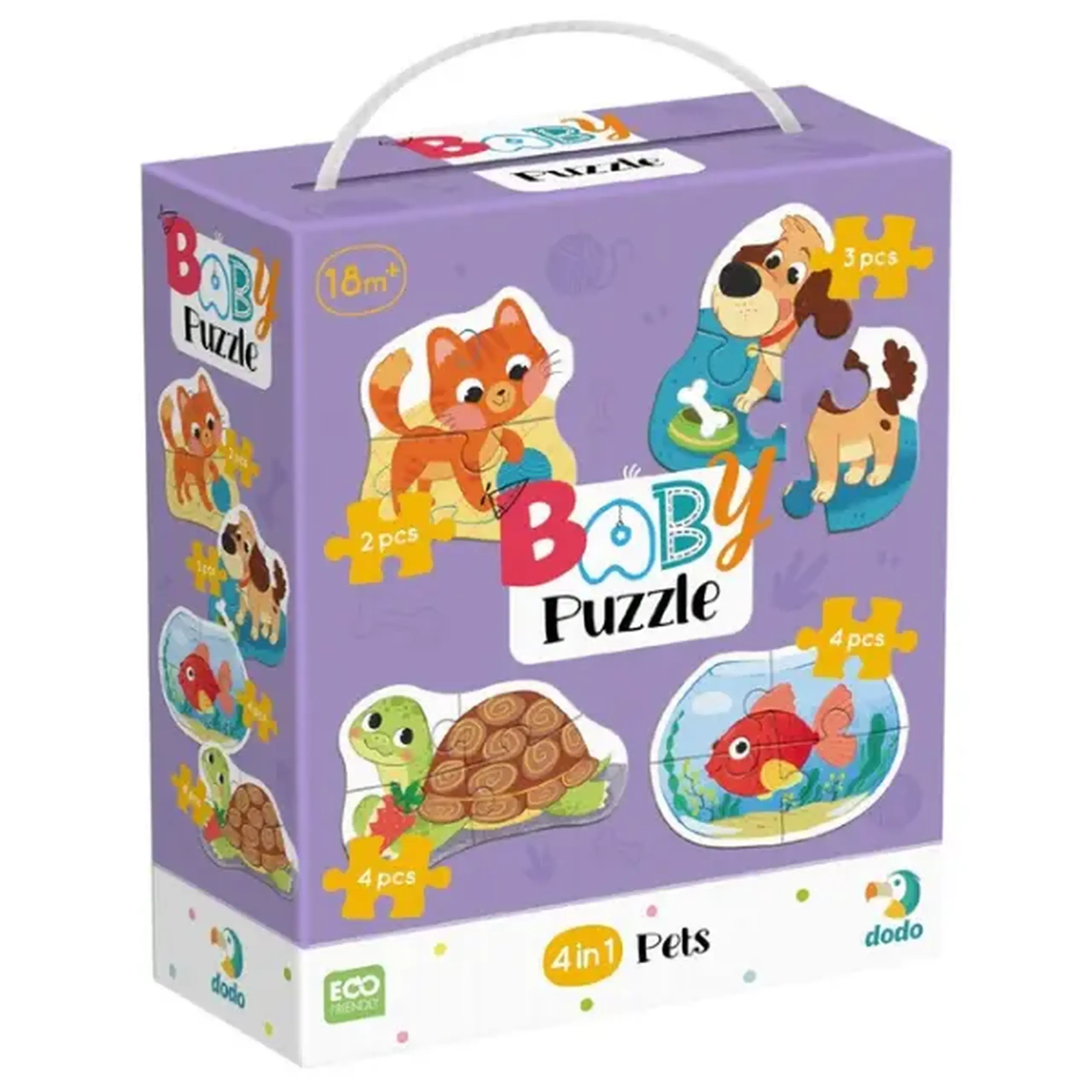 Puzzle 4 în 1 "Animale de casă", 13 elem.
