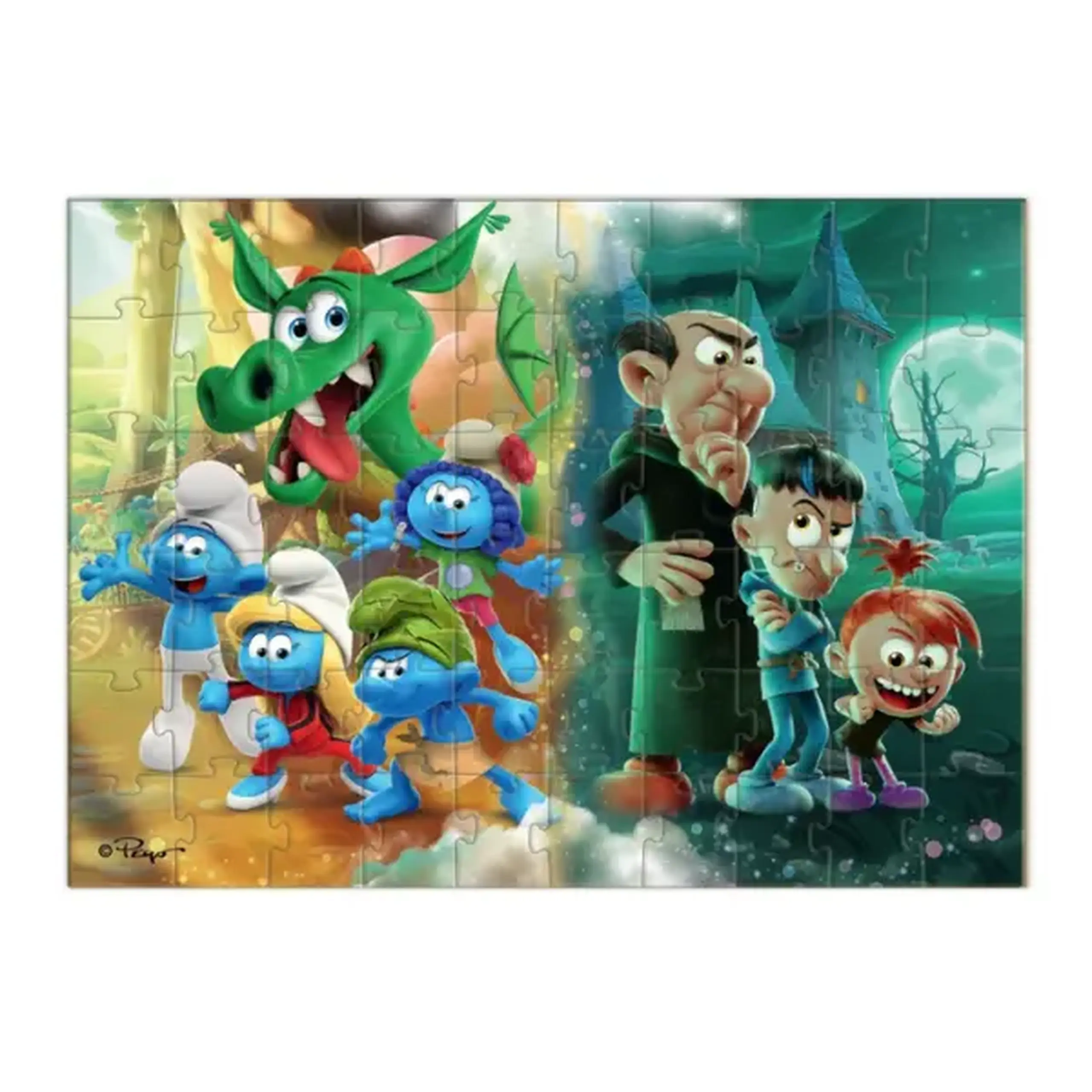 Puzzle "Animalul de companie – dragon", seria Smurfii, 60 elem.