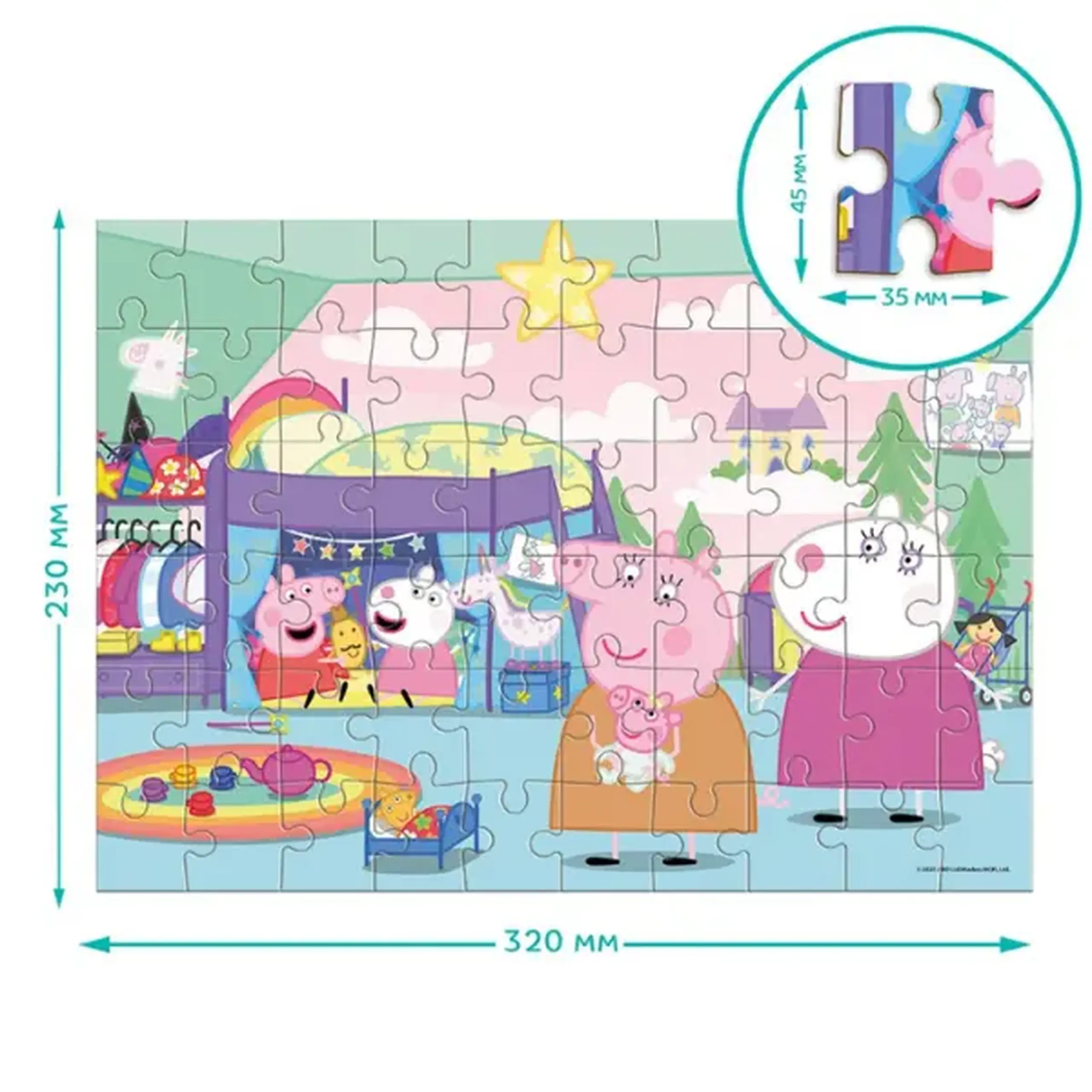 Puzzle "Purcelușii și miei", seria Peppa Pig, 60 elem.