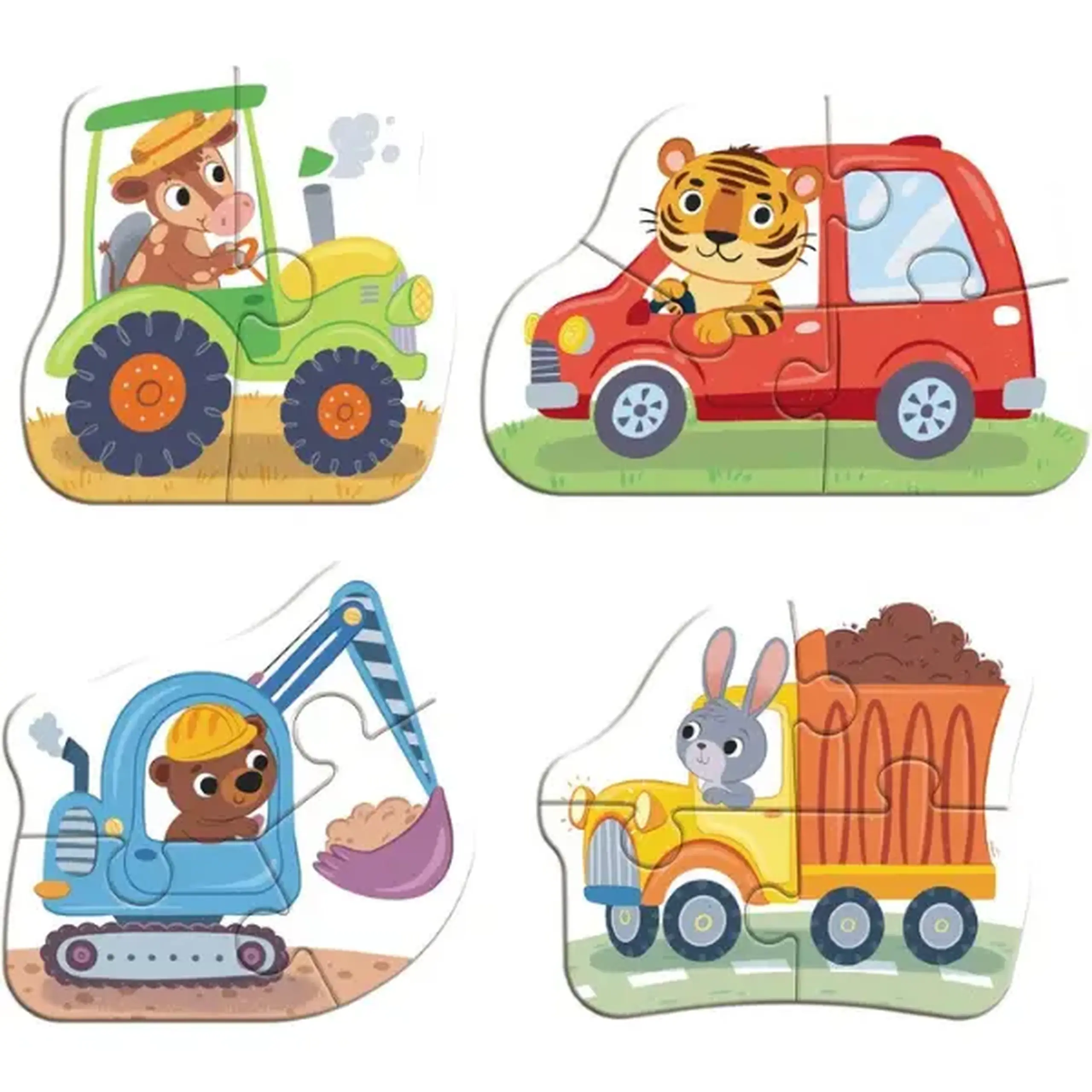 Puzzle 4 în 1 "Transport", 13 elem.