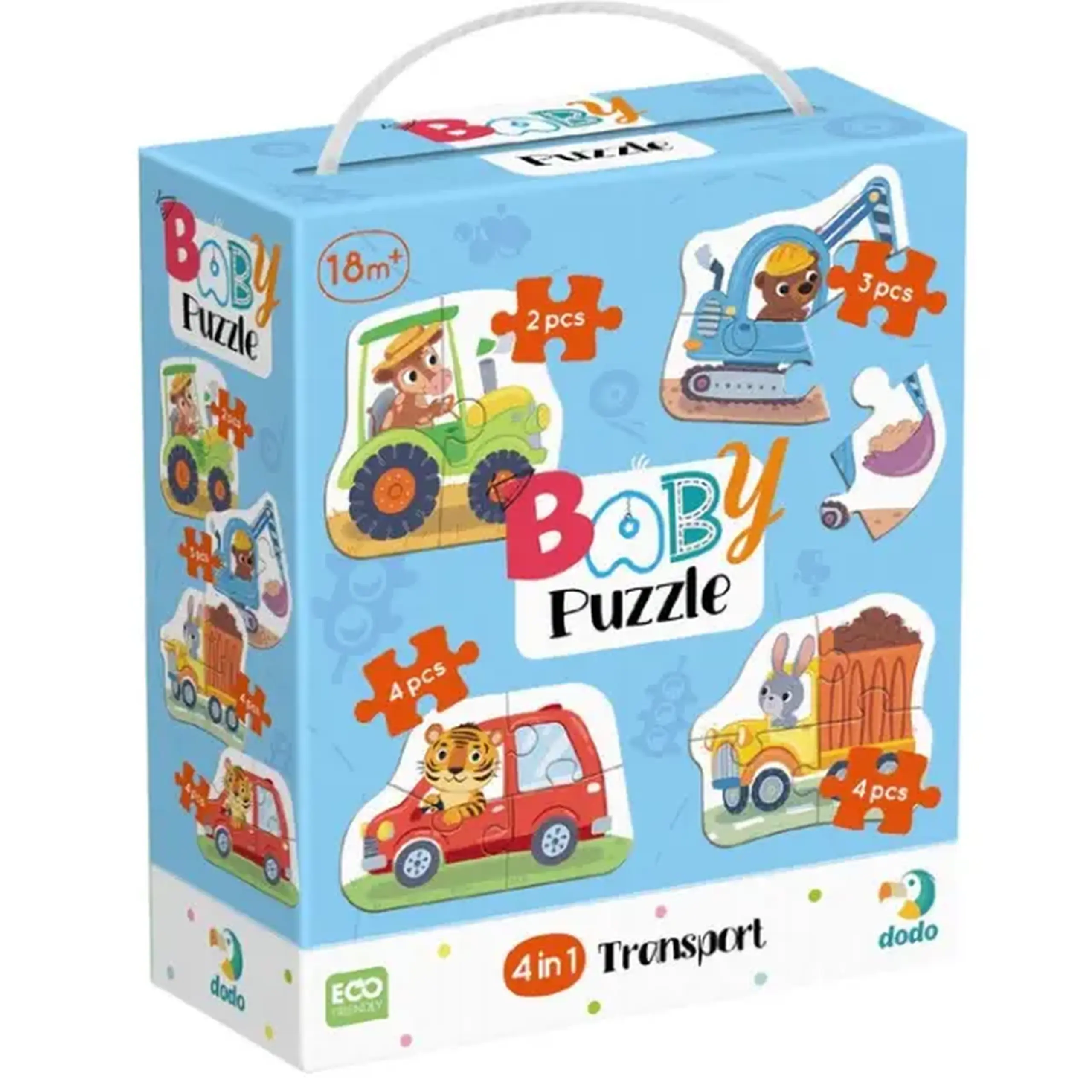 Puzzle 4 în 1 "Transport", 13 elem.