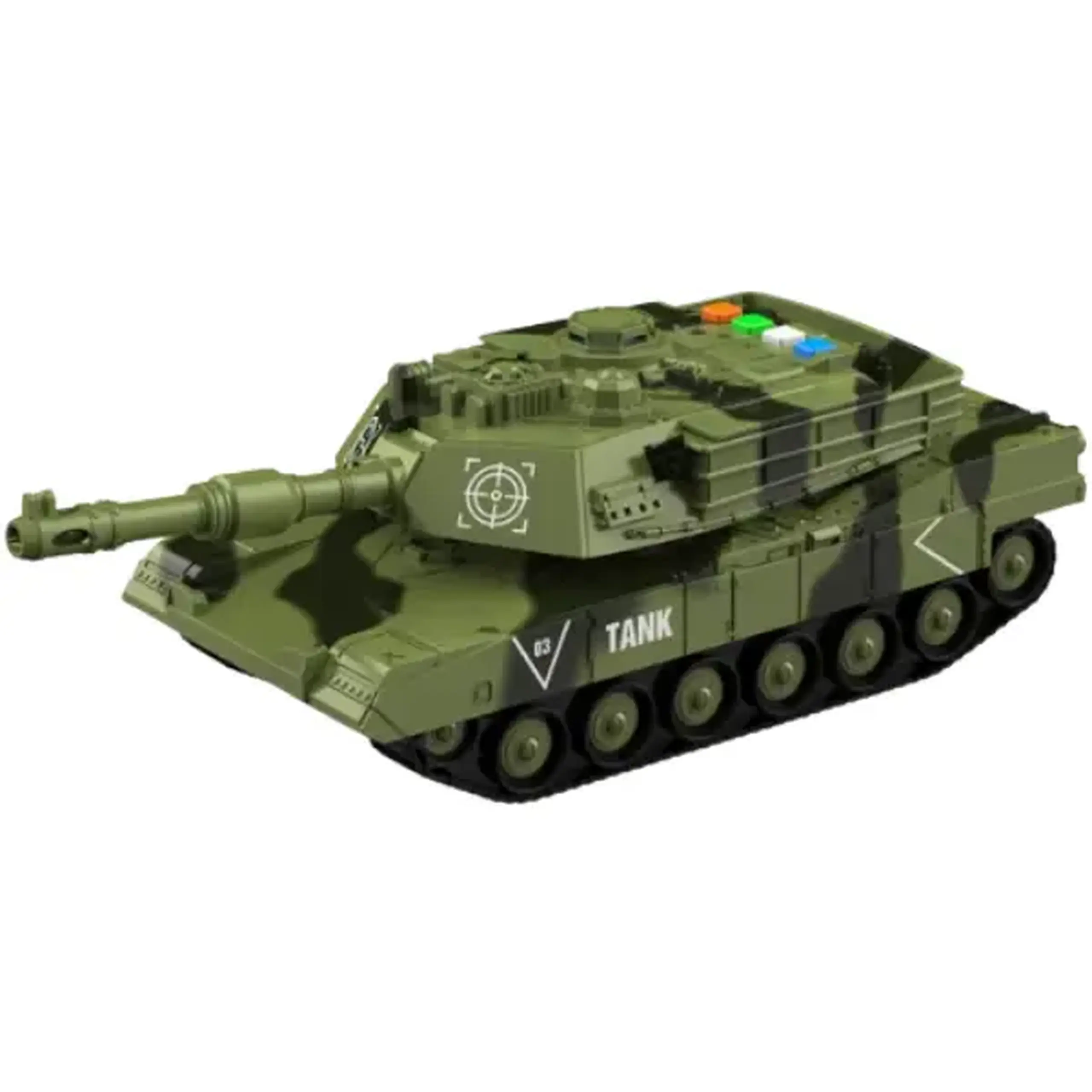 1:16 Tanc militar inerțial, camuflaj verde (lumină / sunet)