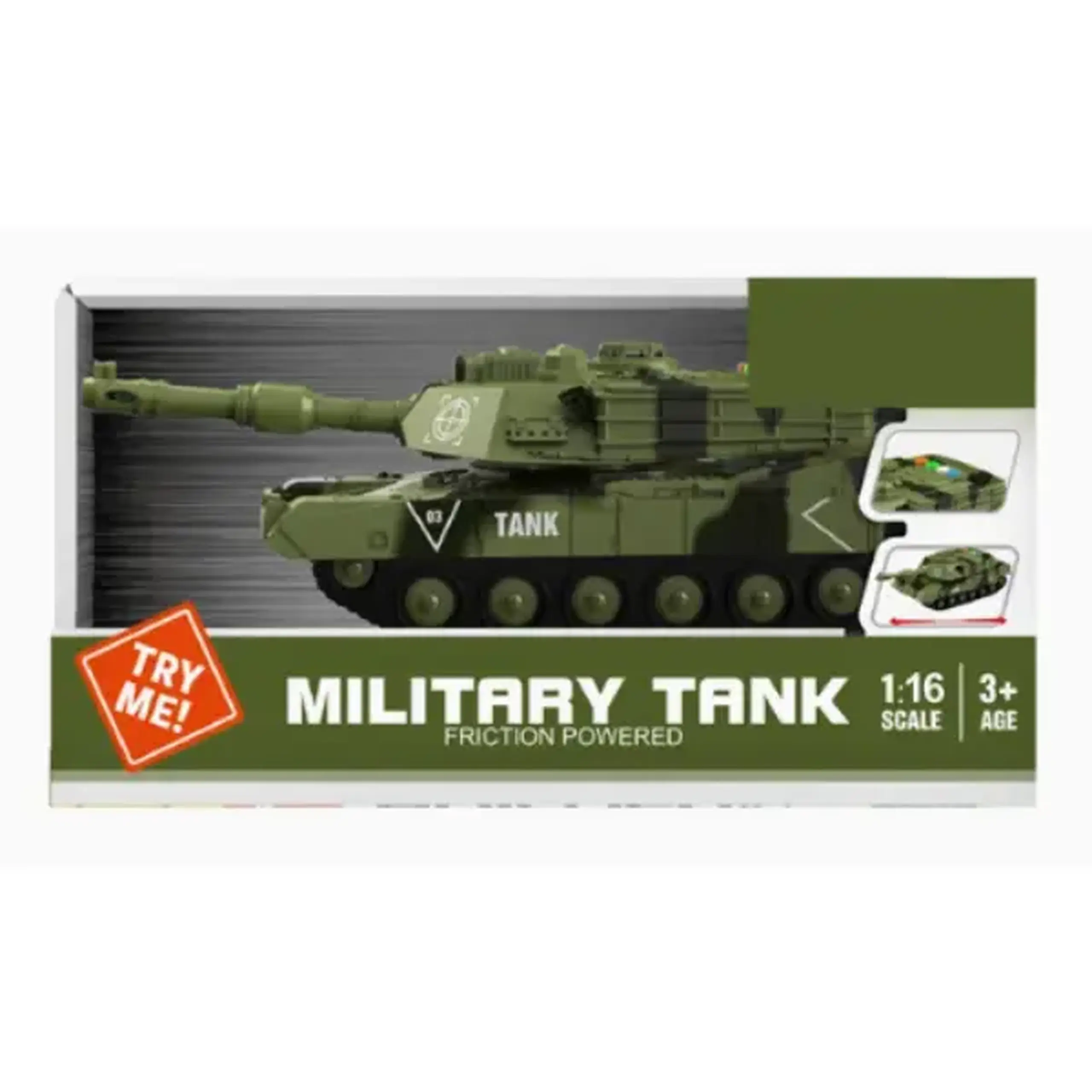 1:16 Tanc militar inerțial, camuflaj verde (lumină / sunet)