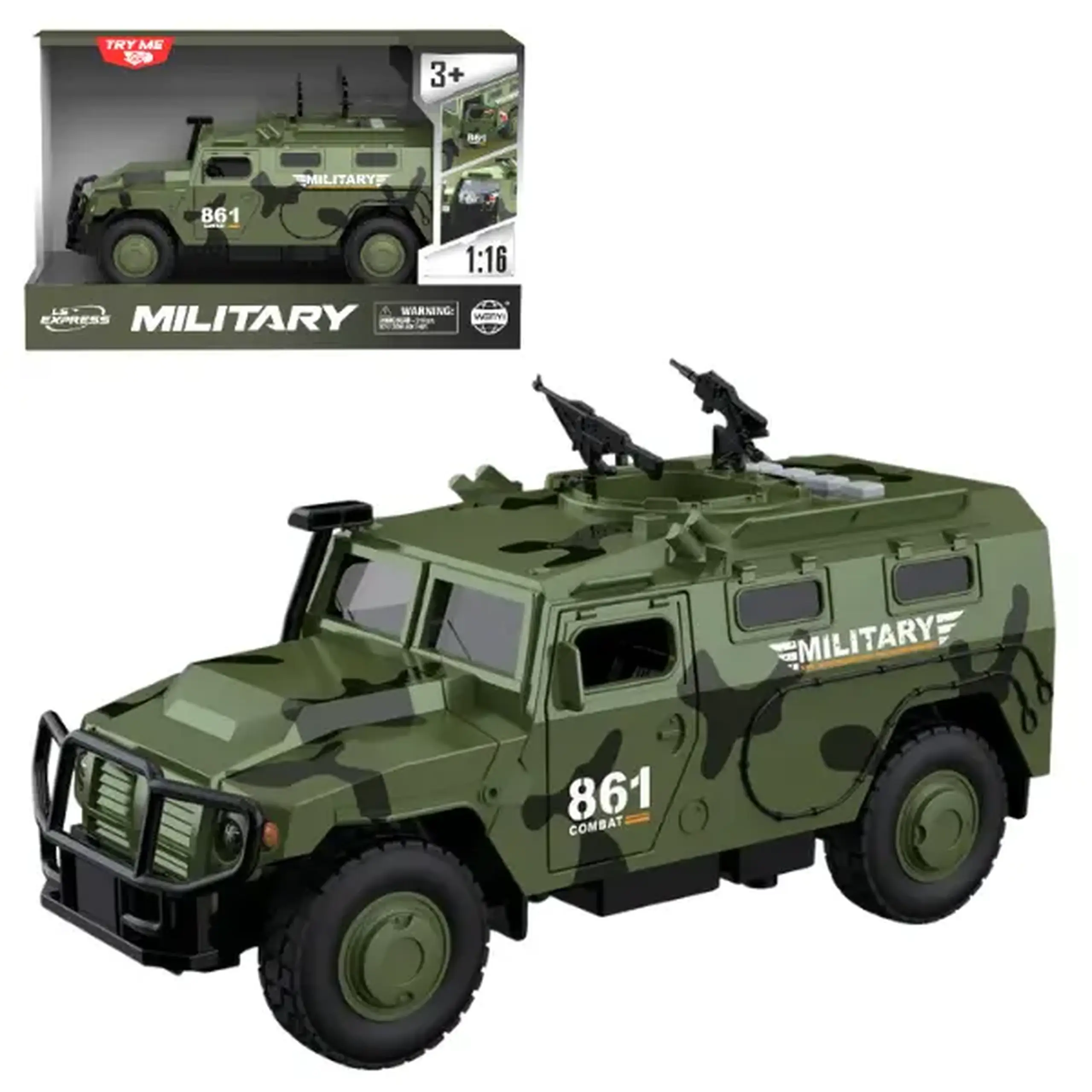 1:16 Vehicul blindat militar cu inerție (lumini /sunete / ușile se deschid)