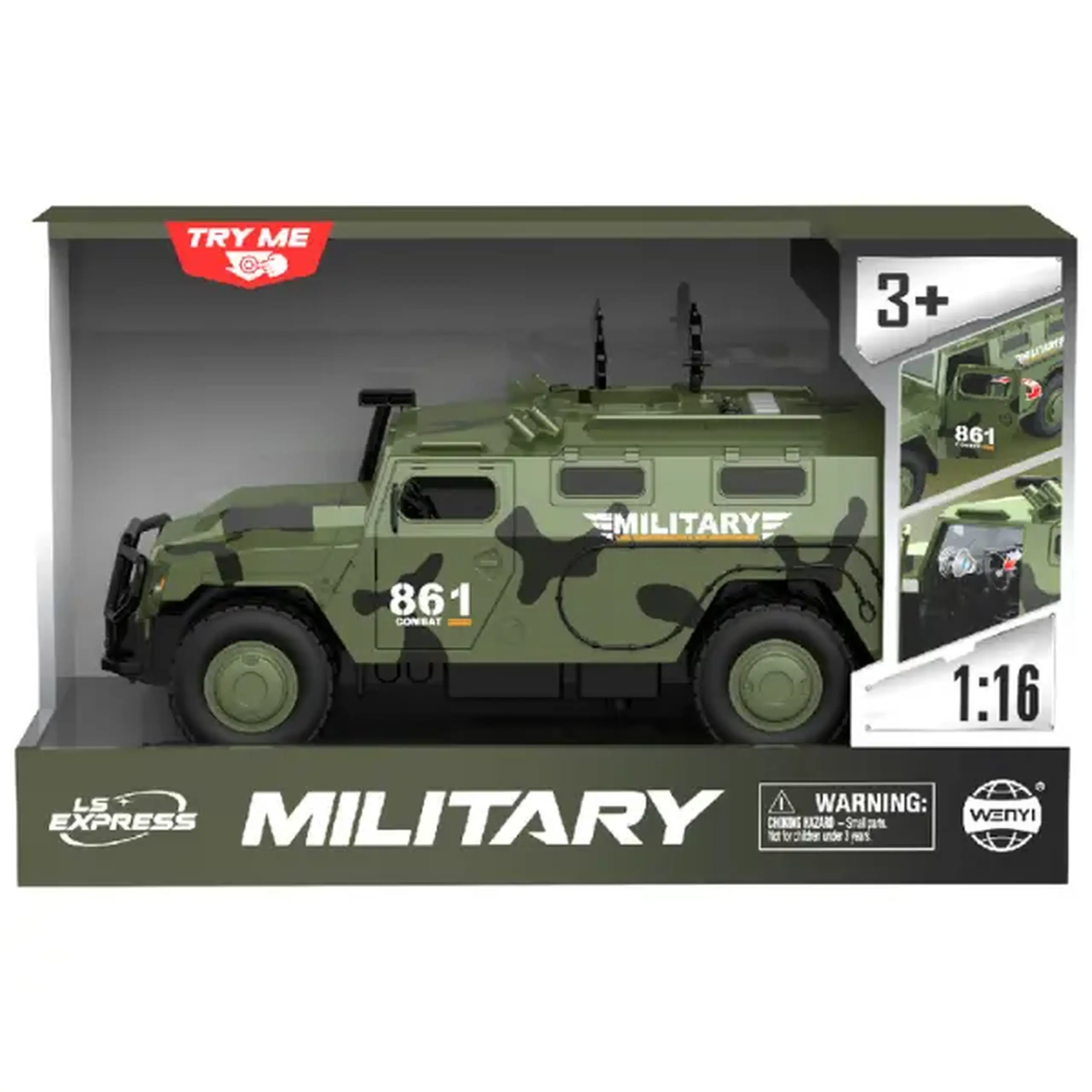 1:16 Vehicul blindat militar cu inerție (lumini /sunete / ușile se deschid)
