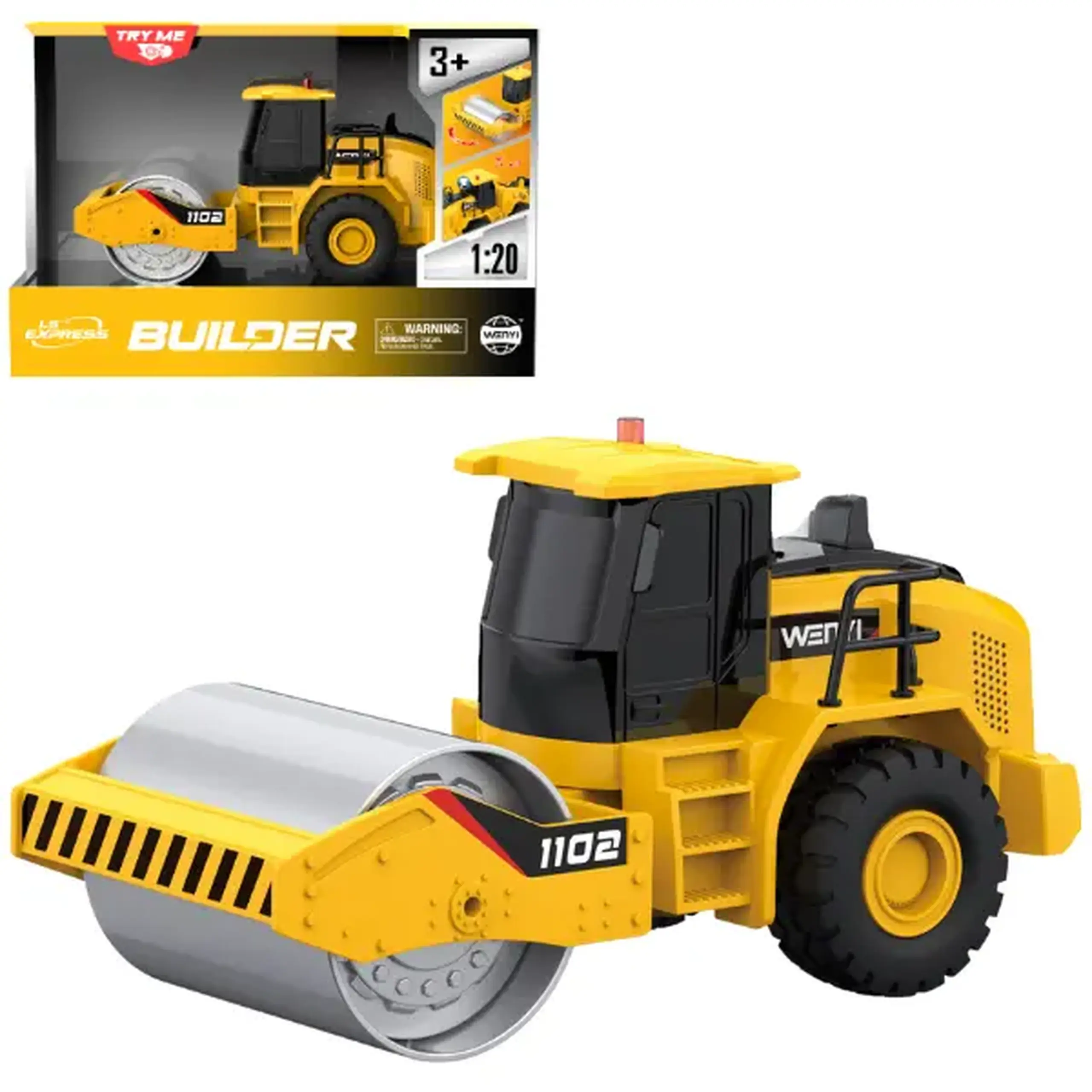1:20 Mașină "Cilindru compactor" cu fricțiune (lumini /sunete)