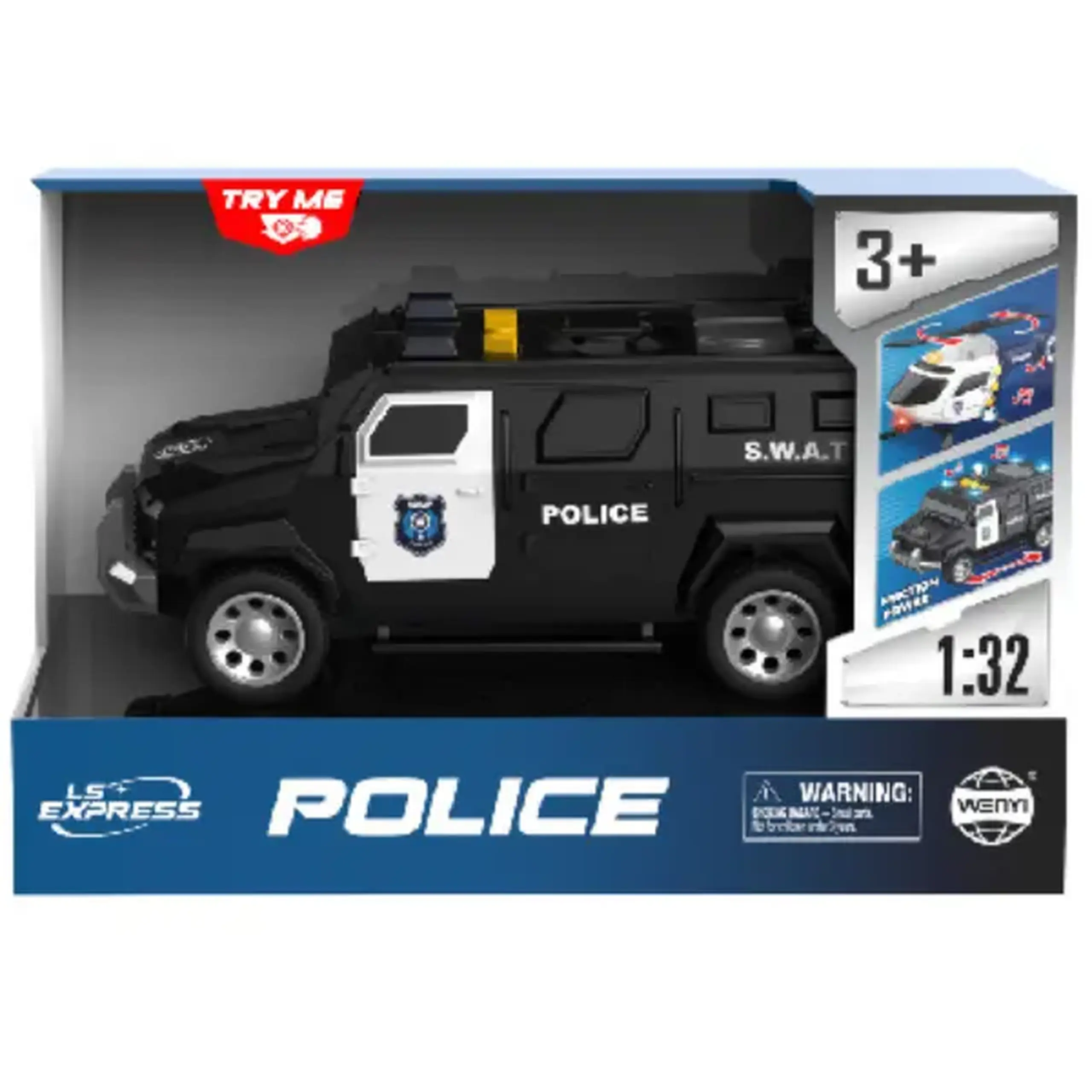 1:32 Jeep de poliție cu fricțiune (lumini /sunete)