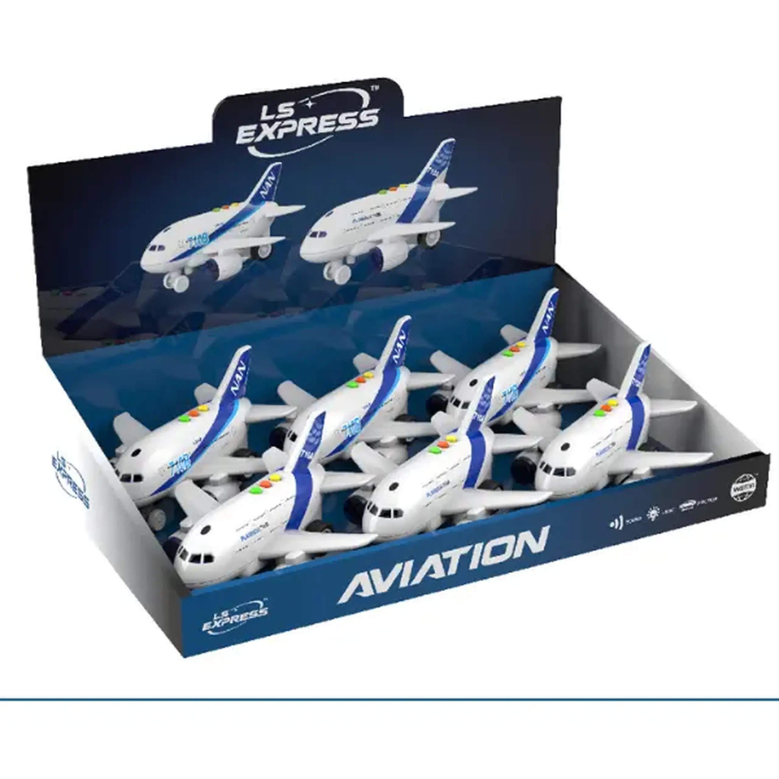 1:200 Avion cu fricțiune (lumini /sunete), as.