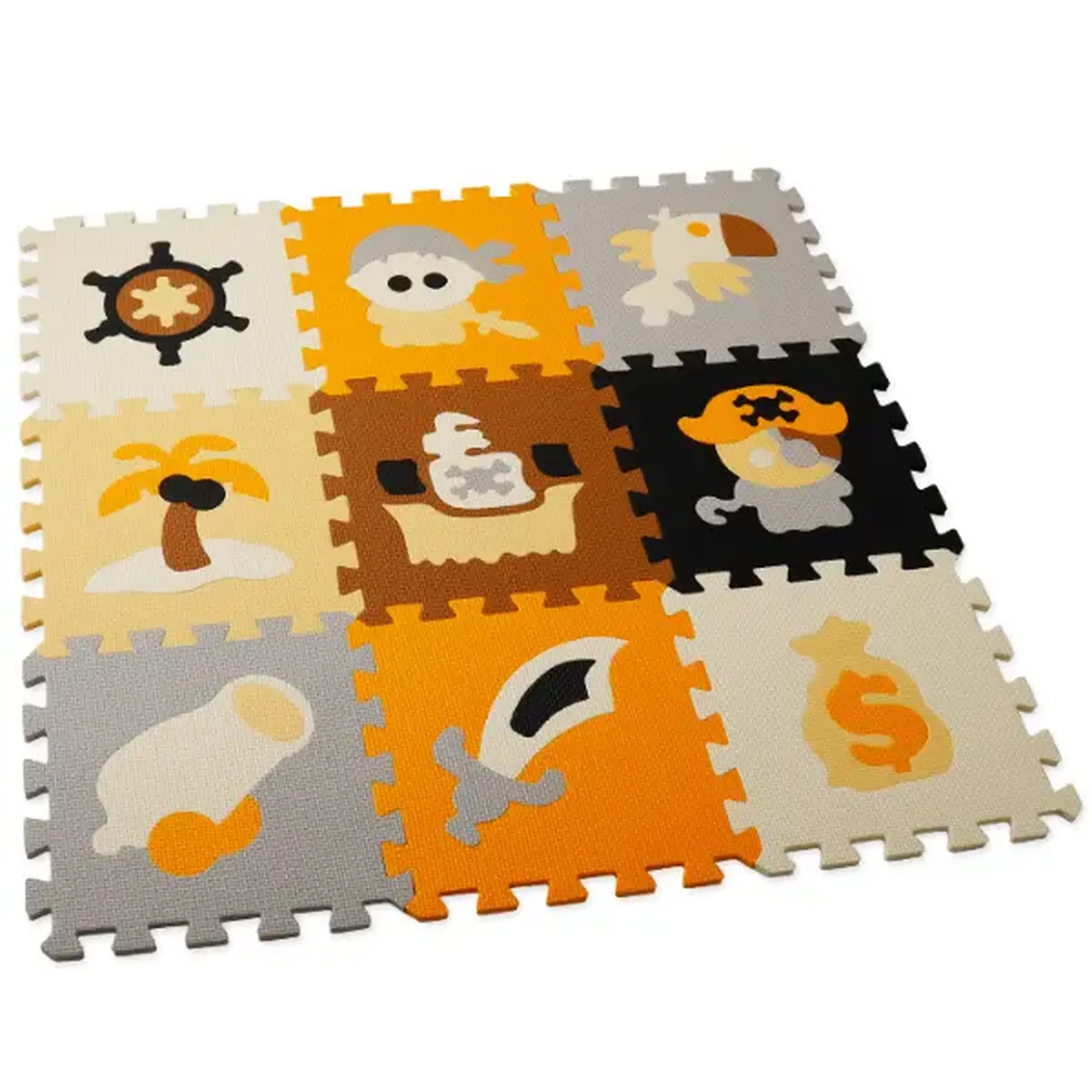Covoraș-puzzle educativ „Piratul”, 9 elem.