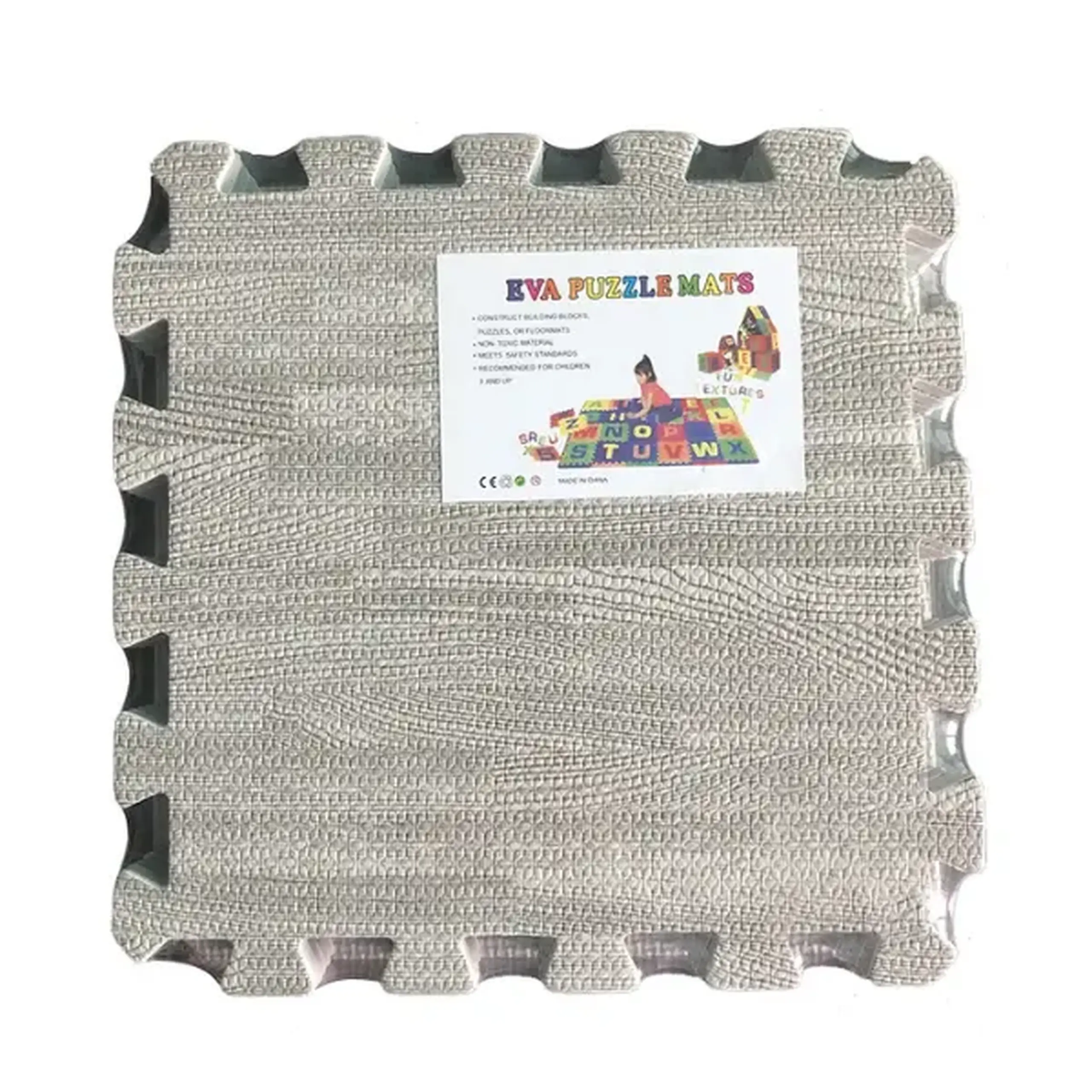 Covoraș-puzzle educativ "Sur" cu imprimeu tip pardoseală, 9 elem.
