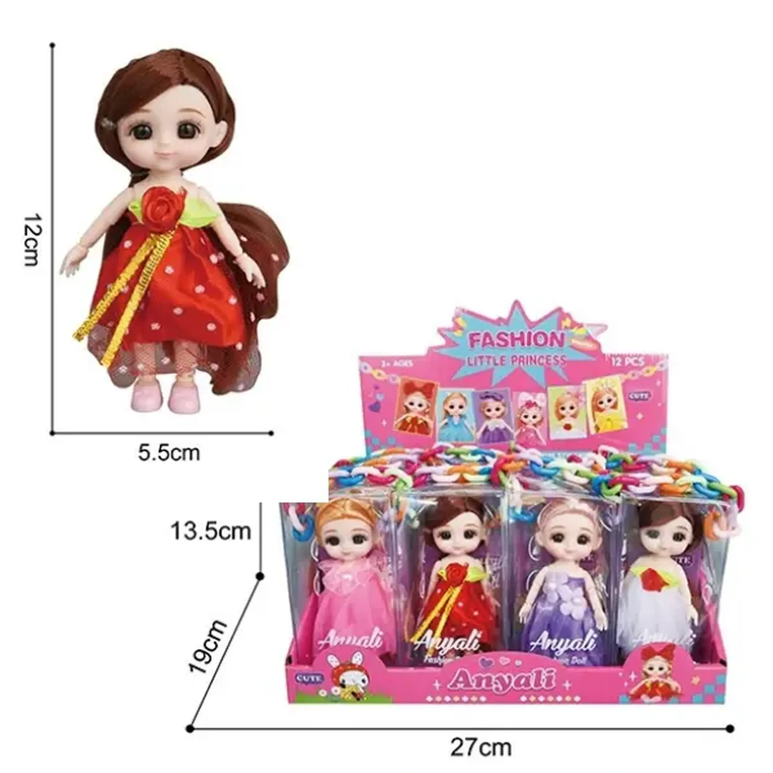 Păpușa "Micuța prințesă" 12 cm. (în as.)