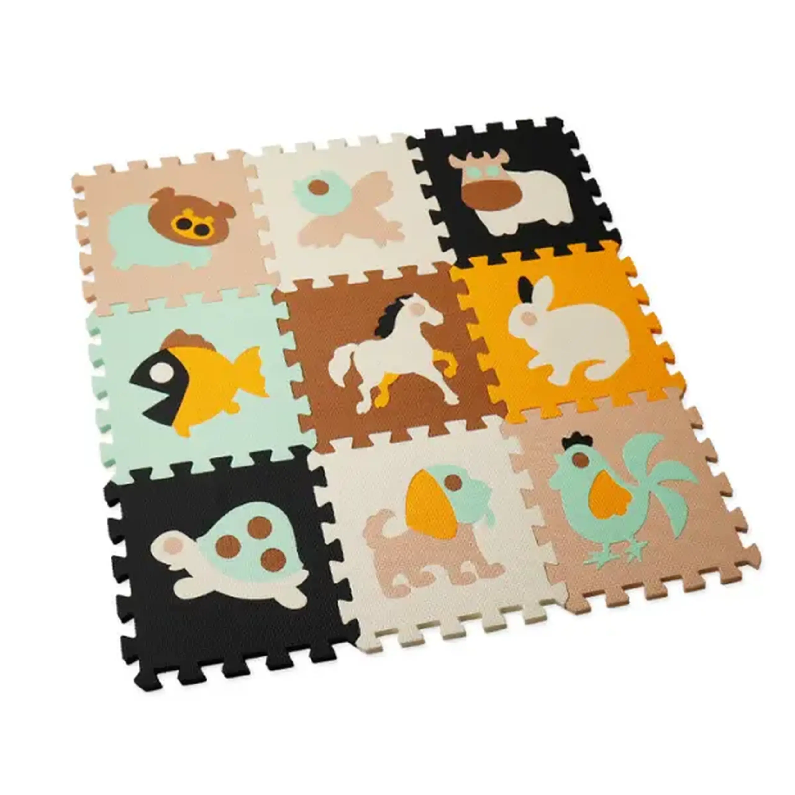 Covoraș-puzzle educativ „Lumea animăluțelor drăguțe”, 9 elem.