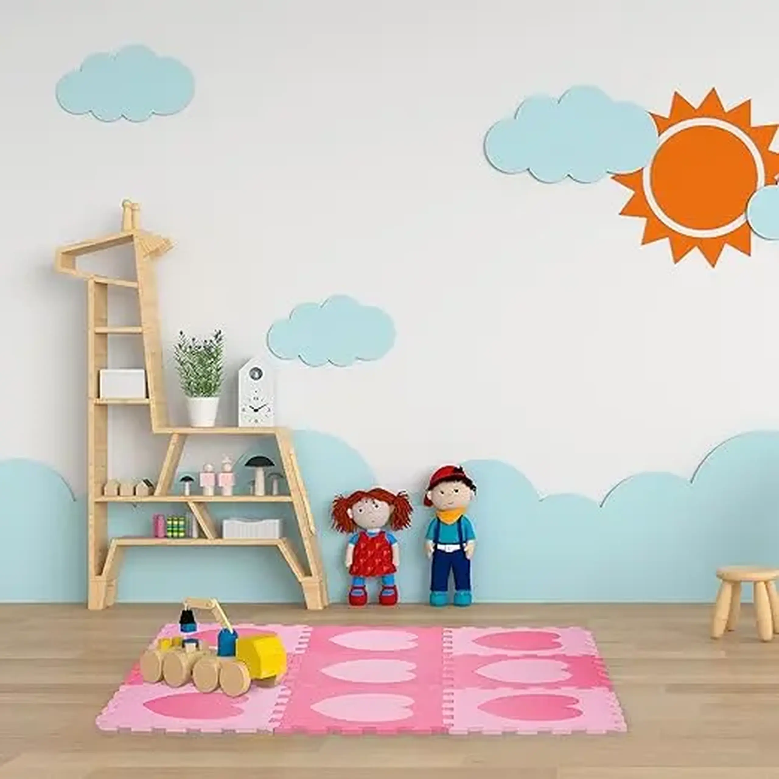 Covoraș-puzzle educativ „Inimioare”, 9 elem.