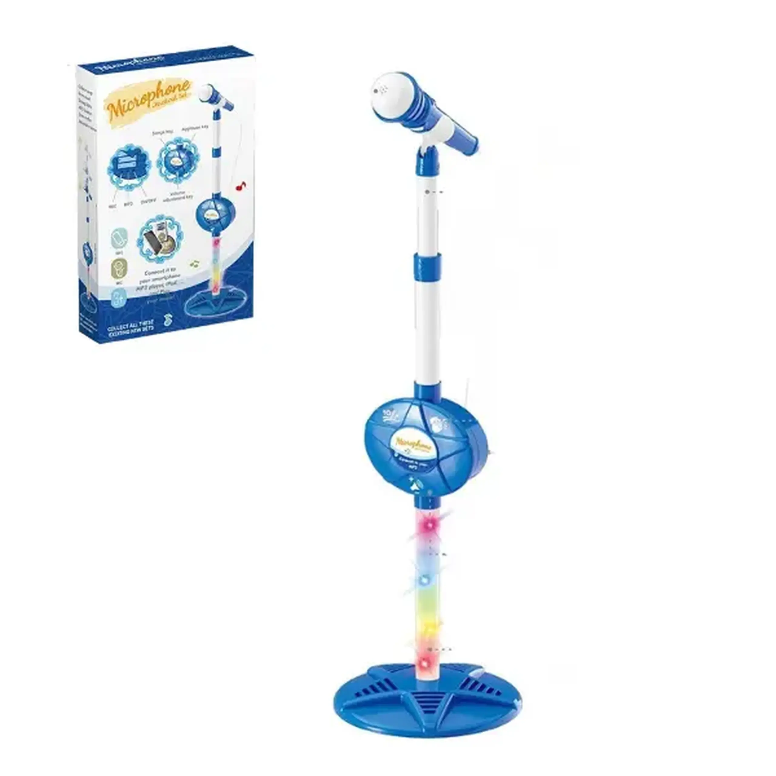 Microfon cu stativ pentru copii „Set muzical”, albastru