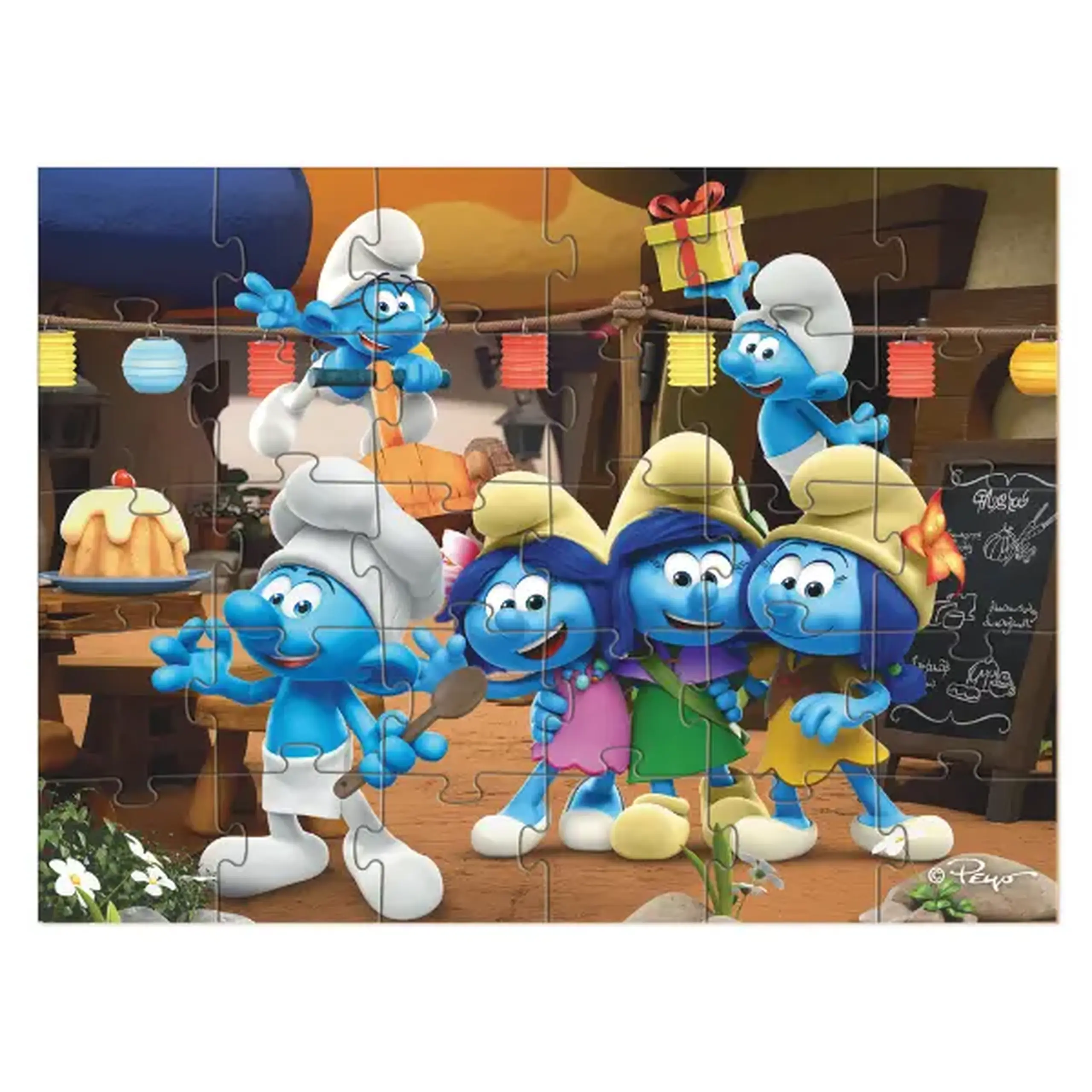 Puzzle-mini „Ștrumfii Petrecere”, 30 de piese