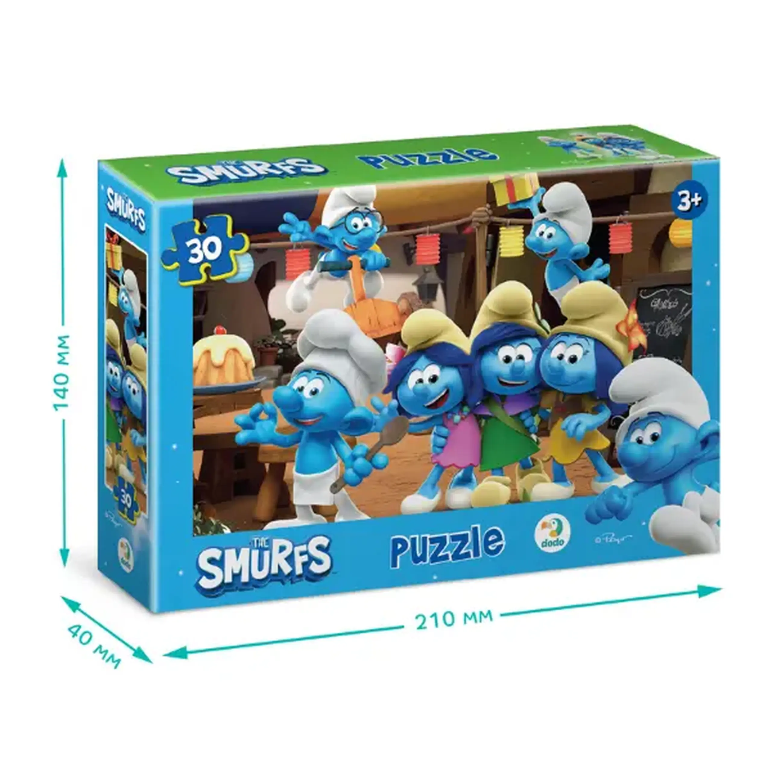 Puzzle-mini „Ștrumfii Petrecere”, 30 de piese