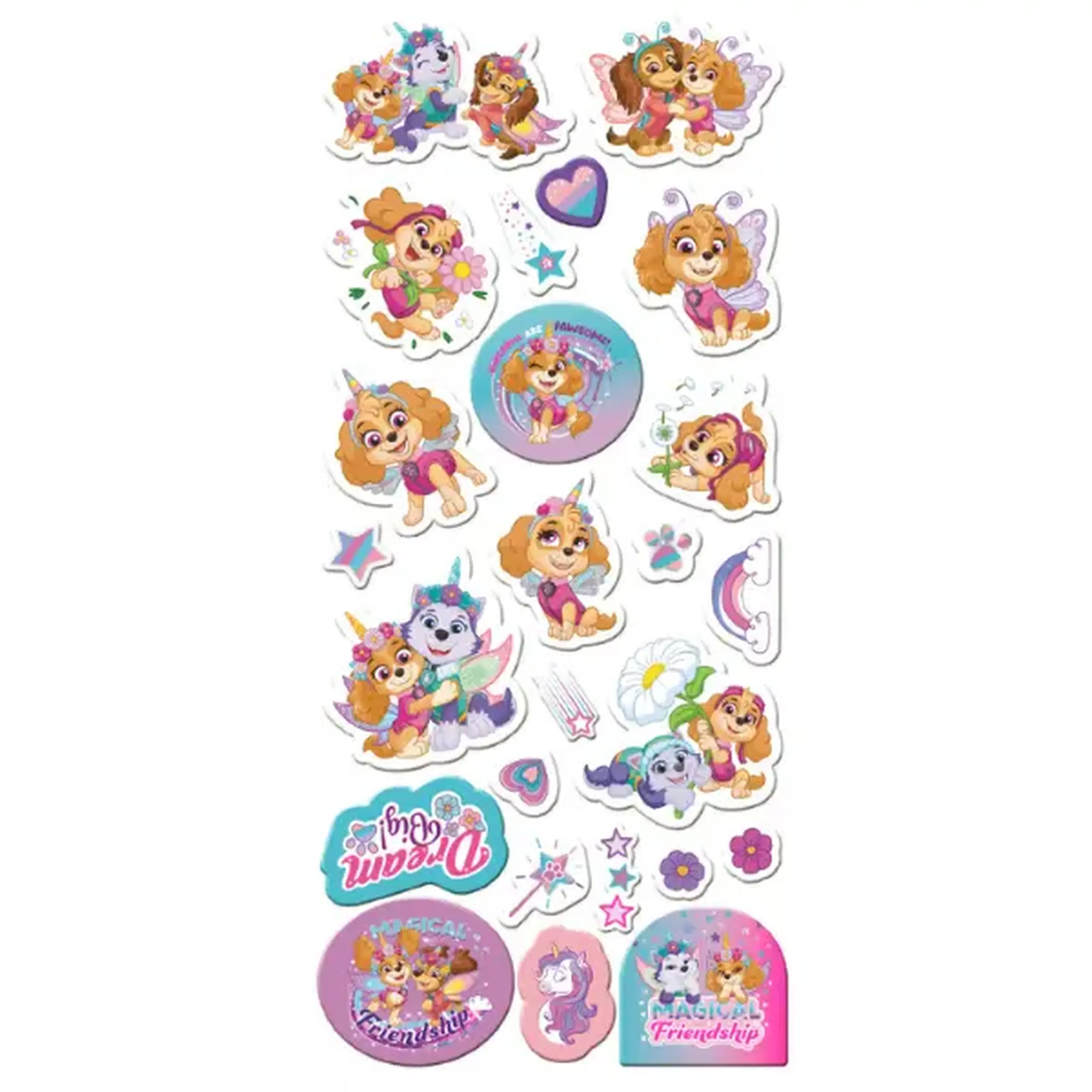 Abțibilduri 3D „Patrula Cățelușilor: Cățeluși-unicorni”