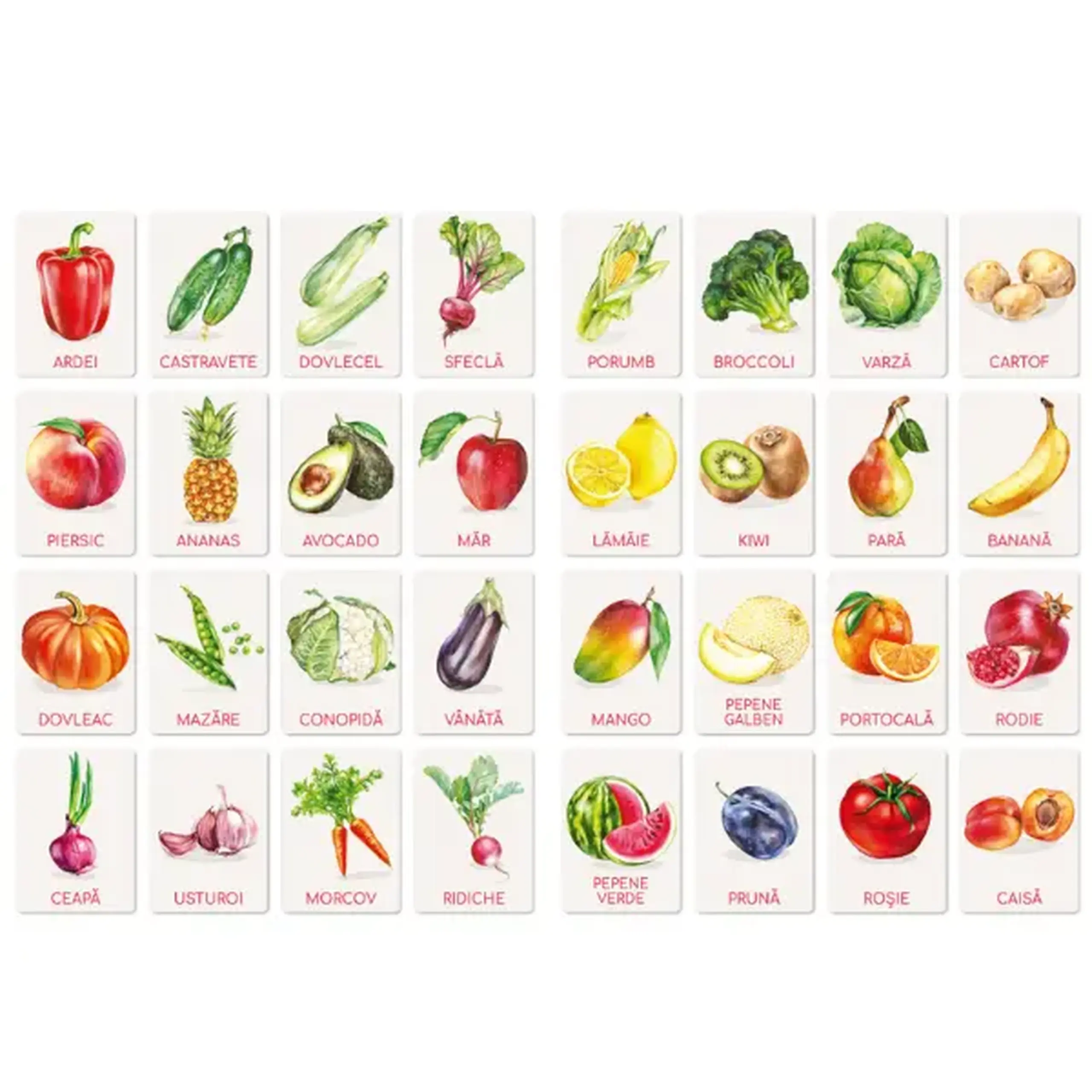 Set de carduri educative Dodo „Legume și fructe” (rom)