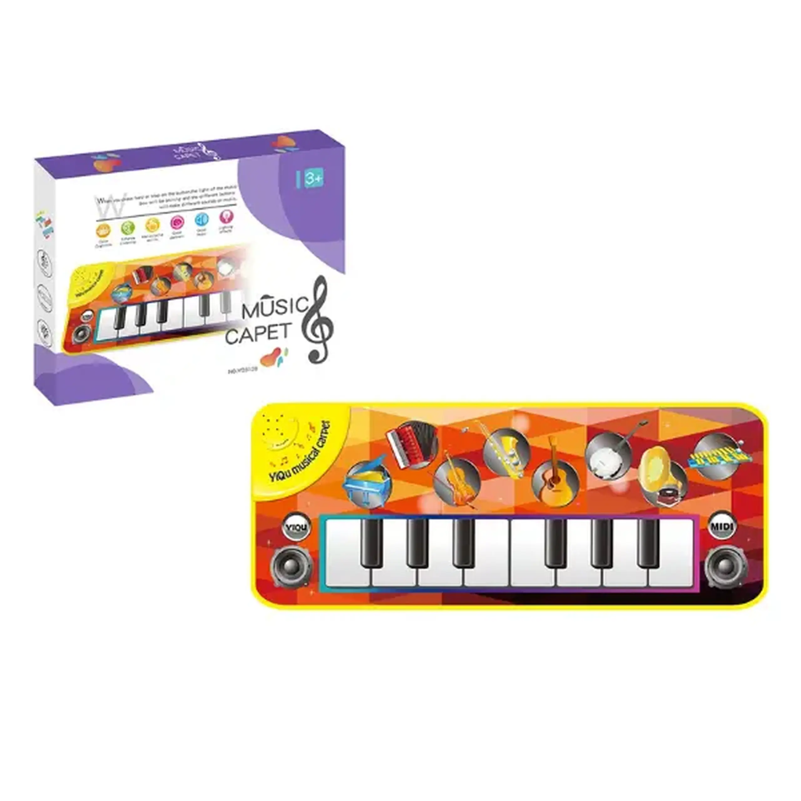Covorașul muzical pentru copii „Pian”, 72×28 cm