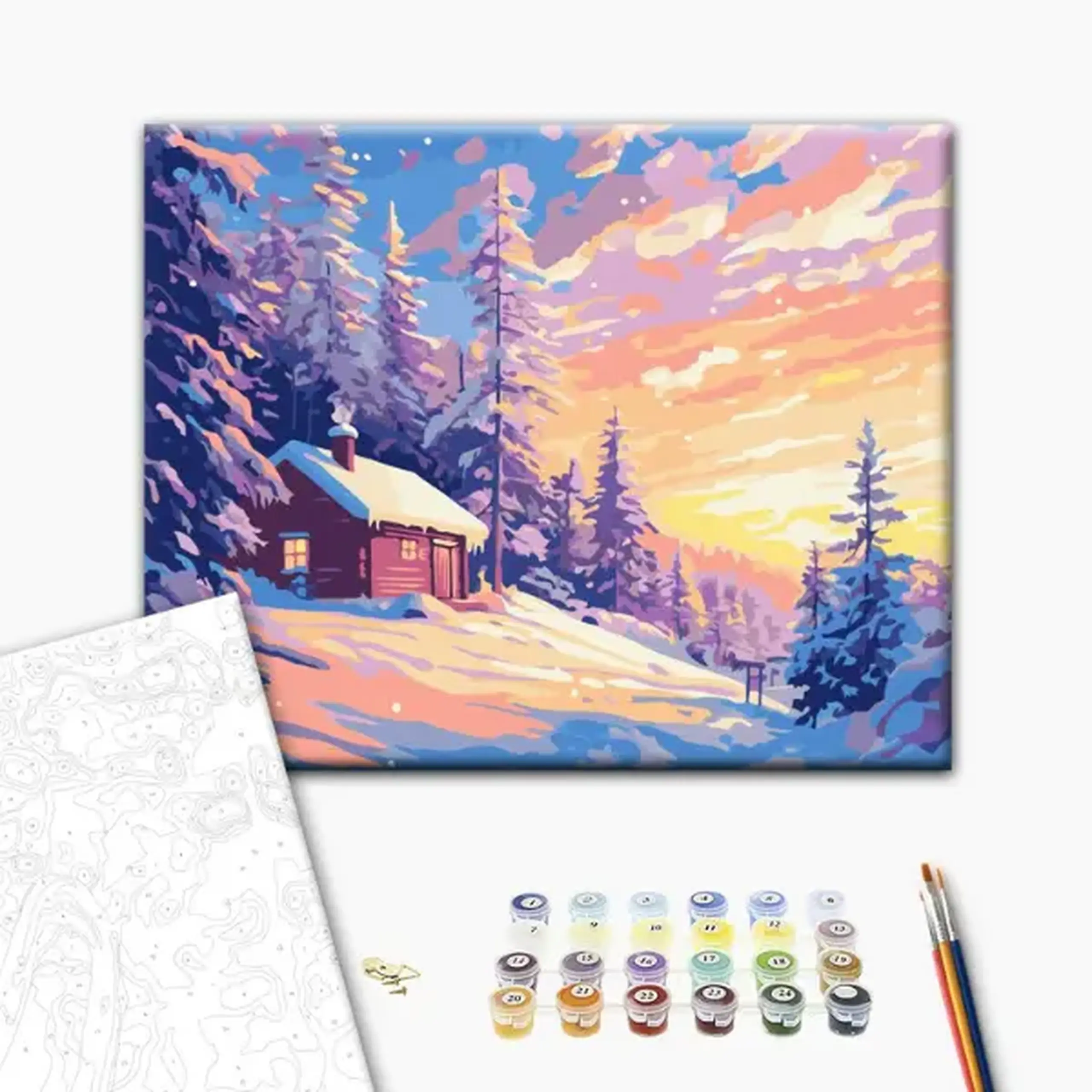 Pictură pe numere 40*50 cm (în cutie) – Cerul arzător al iernii